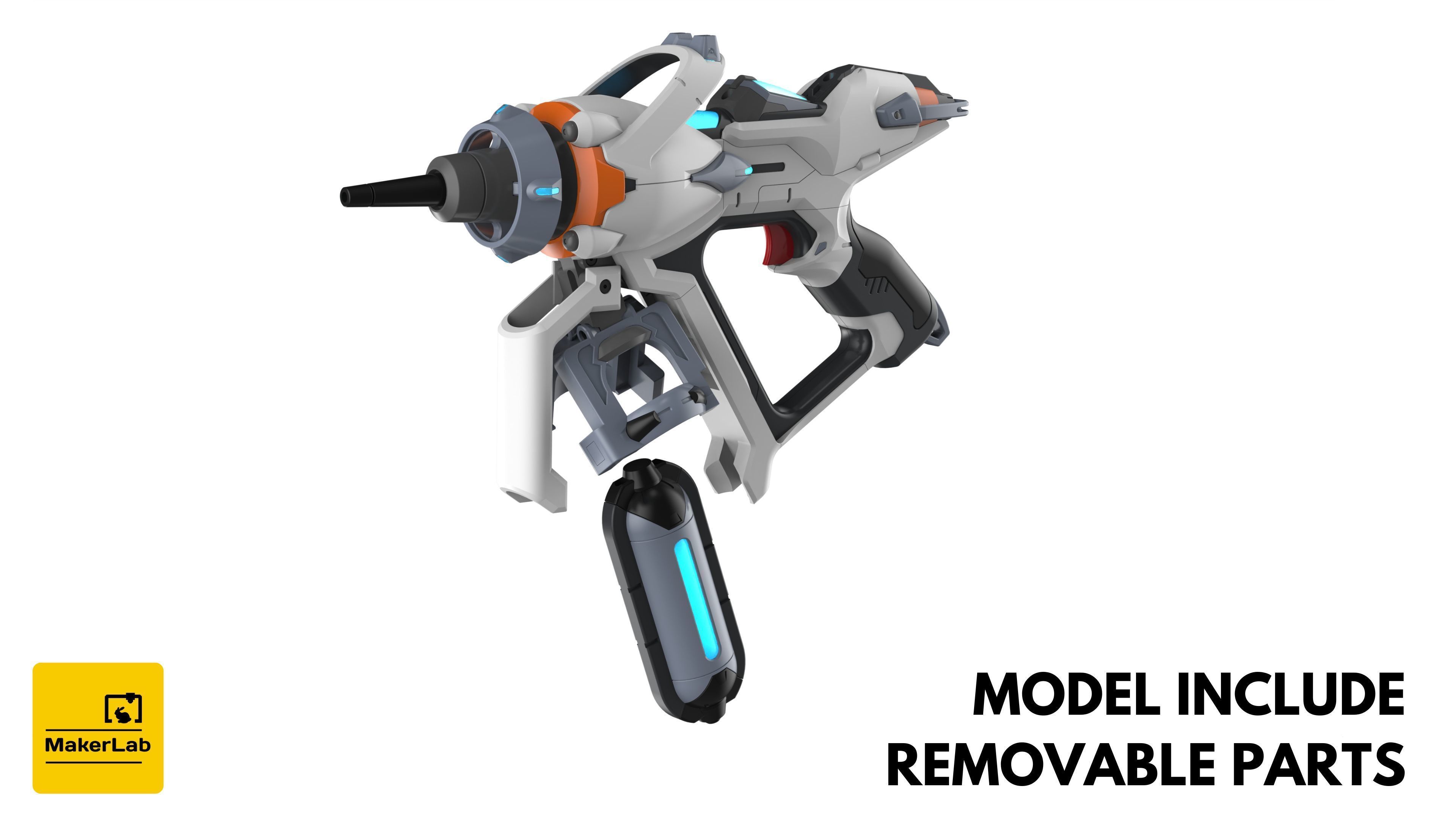 Juno Mediblaster - Overwatch - STL OBJ CAD set - Commercial Use 3D print model_10