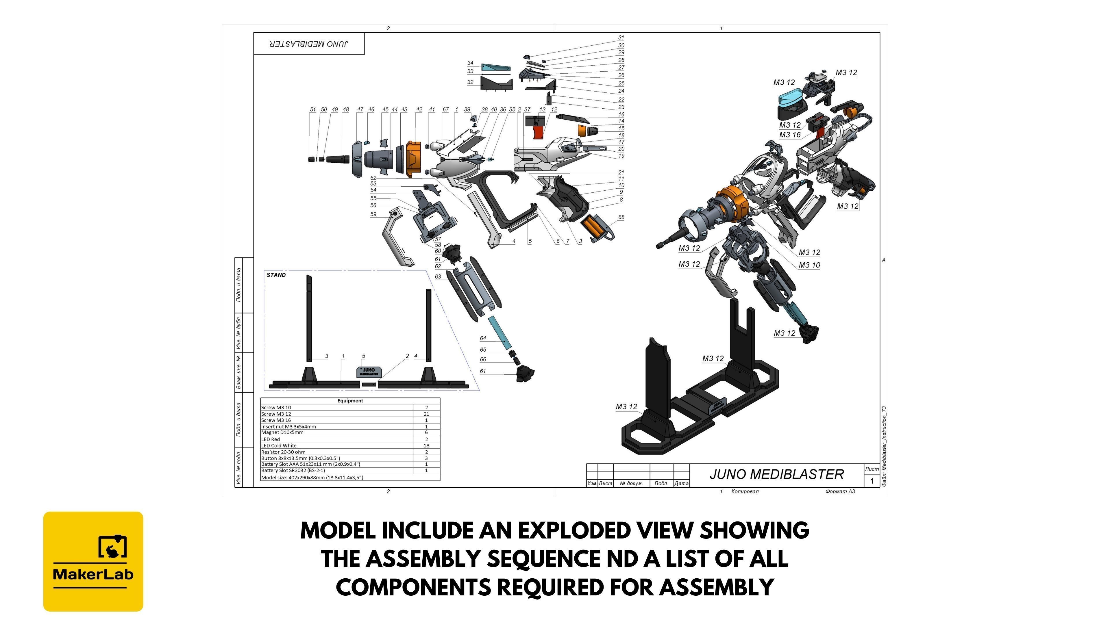 Juno Mediblaster - Overwatch - STL OBJ CAD set - Commercial Use 3D print model_14