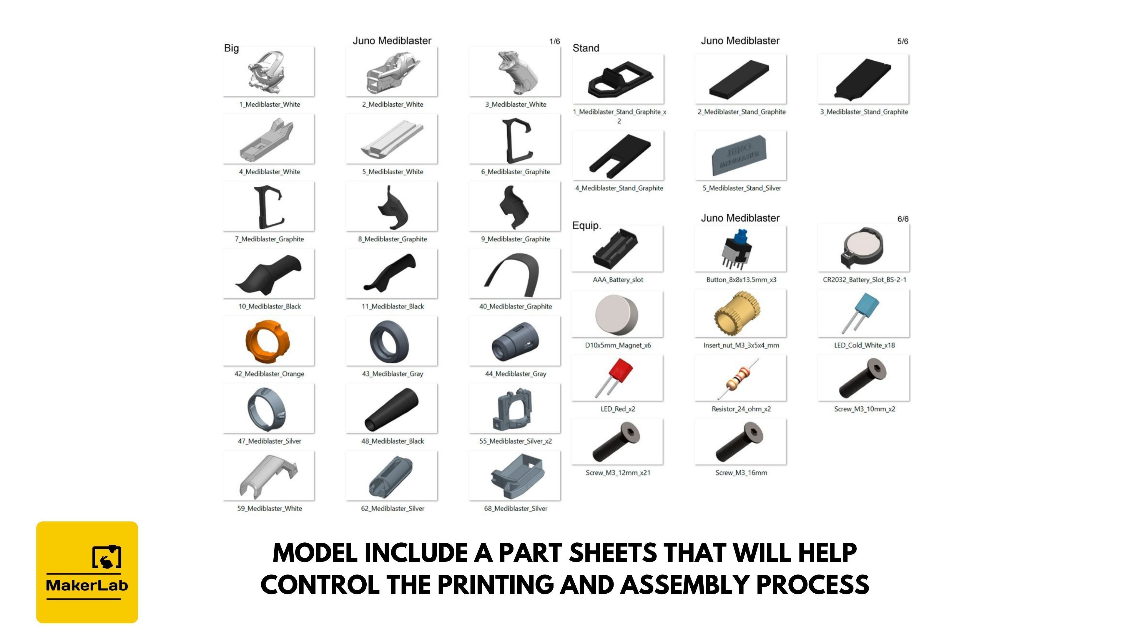 Juno Mediblaster - Overwatch - STL OBJ CAD set - Commercial Use 3D print model_15