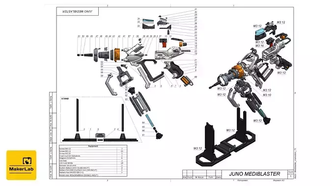 Juno Mediblaster - Overwatch - STL OBJ CAD set - Commercial Use 3D print model