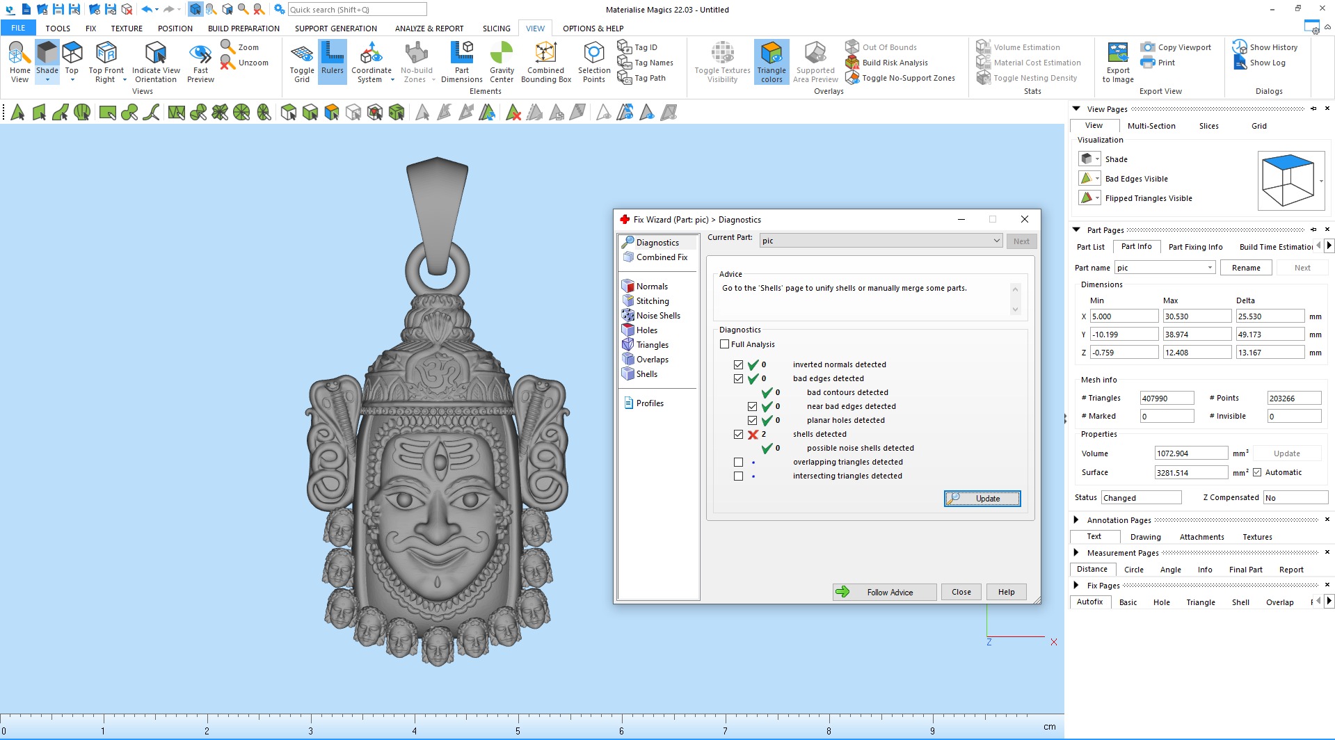 Mahakal pendant 3Dprint file 3D print model_7