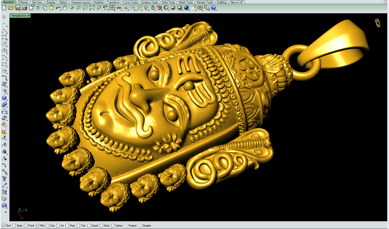 Mahakal pendant 3Dprint file 3D print model_6
