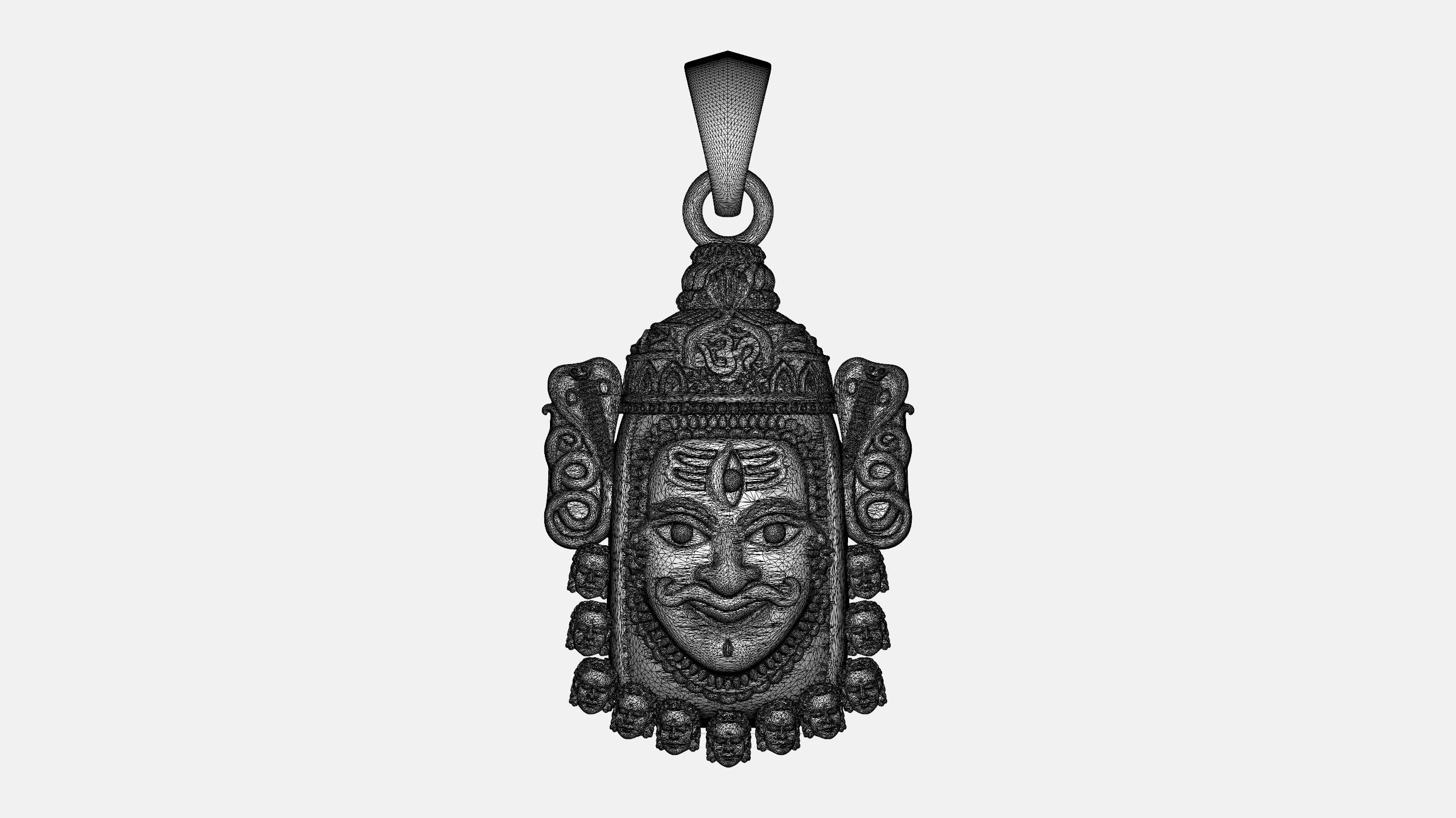 Mahakal pendant 3Dprint file 3D print model_9
