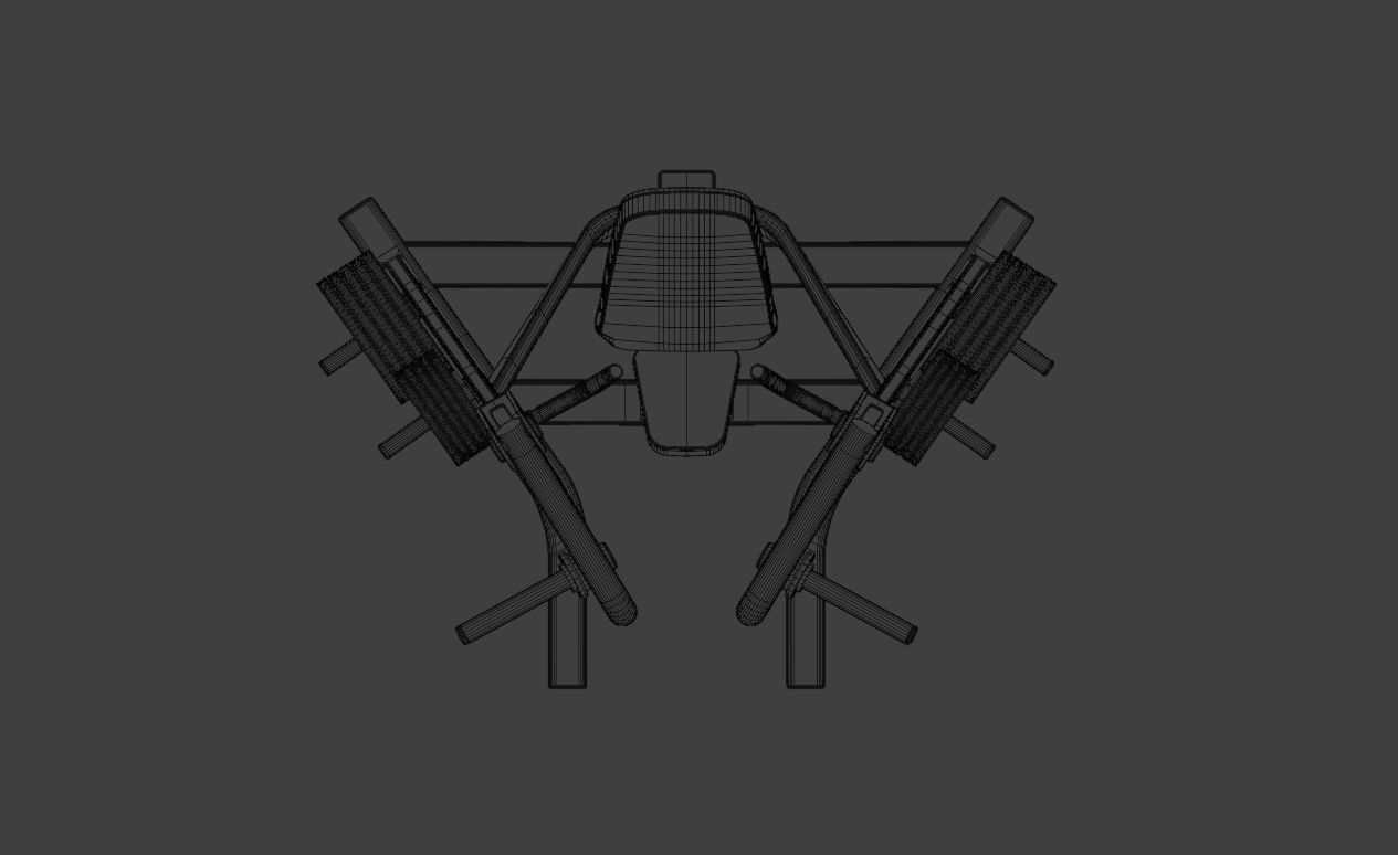 Chest Press Low-poly 3D model_12