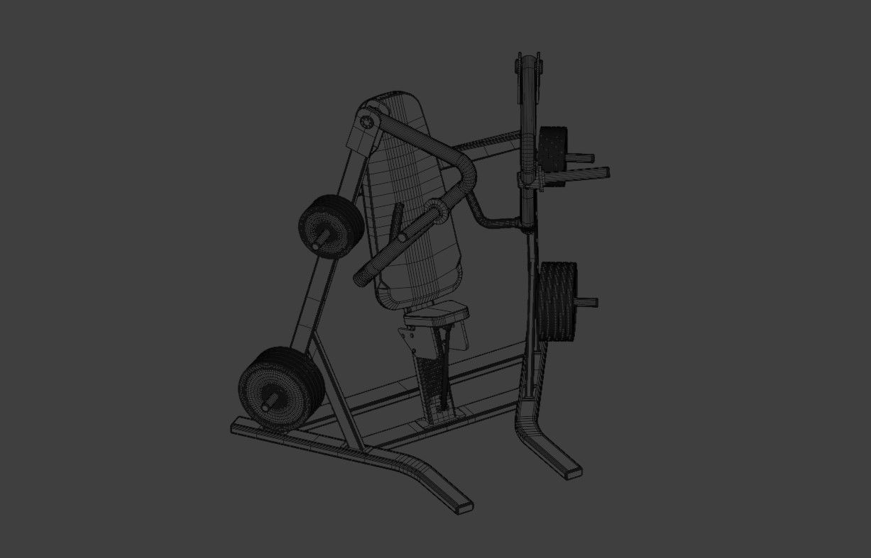 Chest Press Low-poly 3D model_8