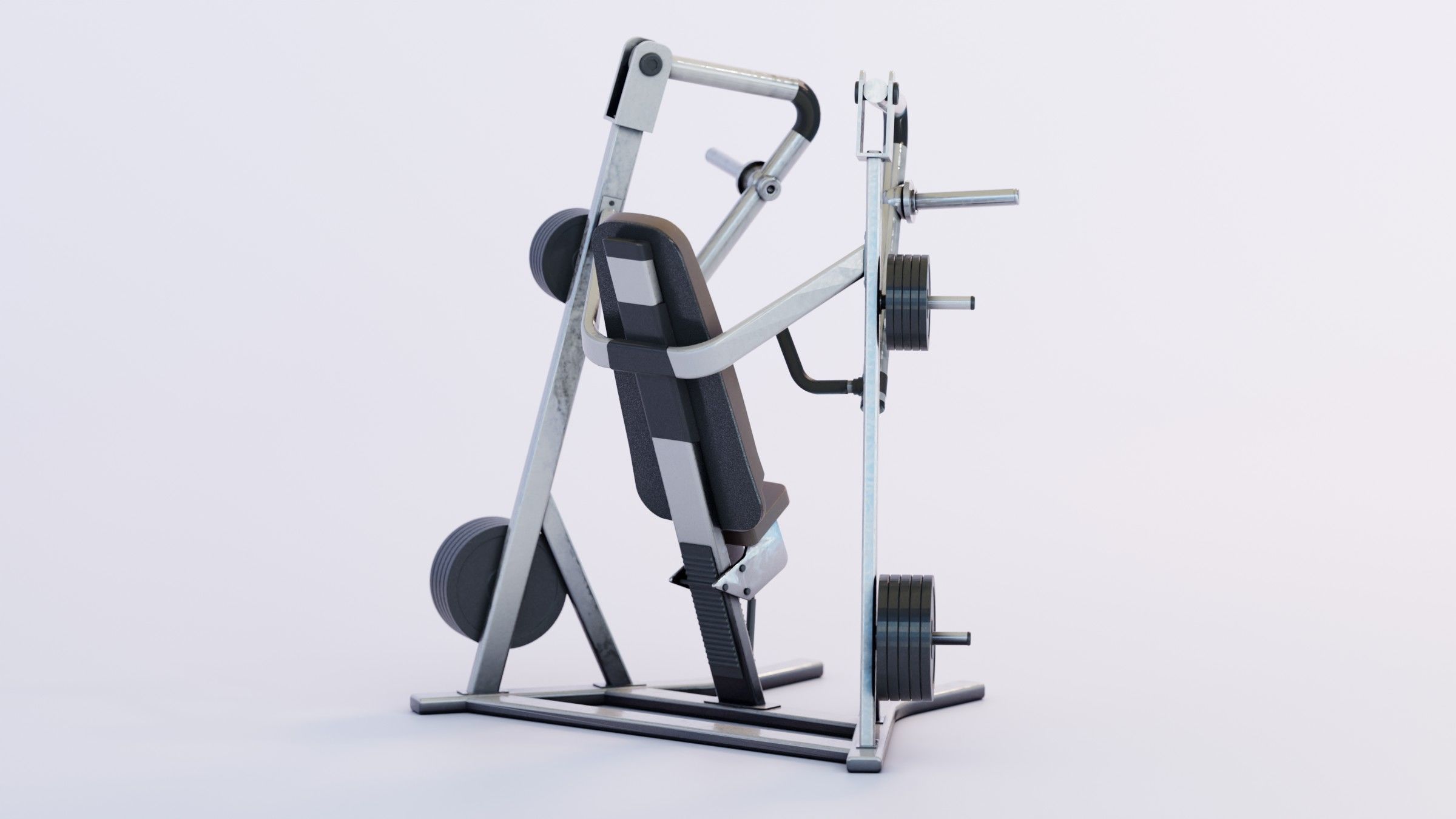 Chest Press Low-poly 3D model_7