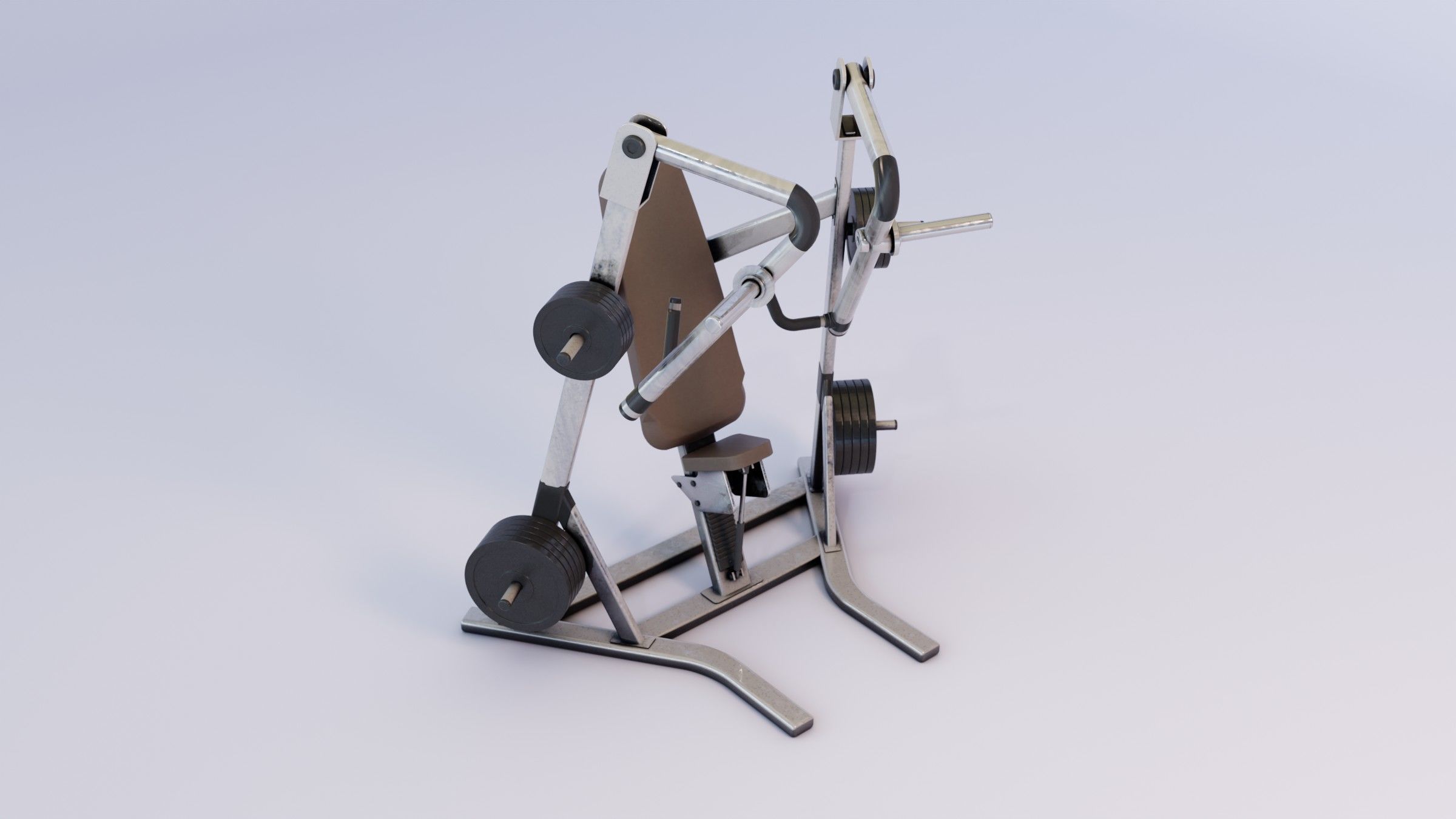 Chest Press Low-poly 3D model_6