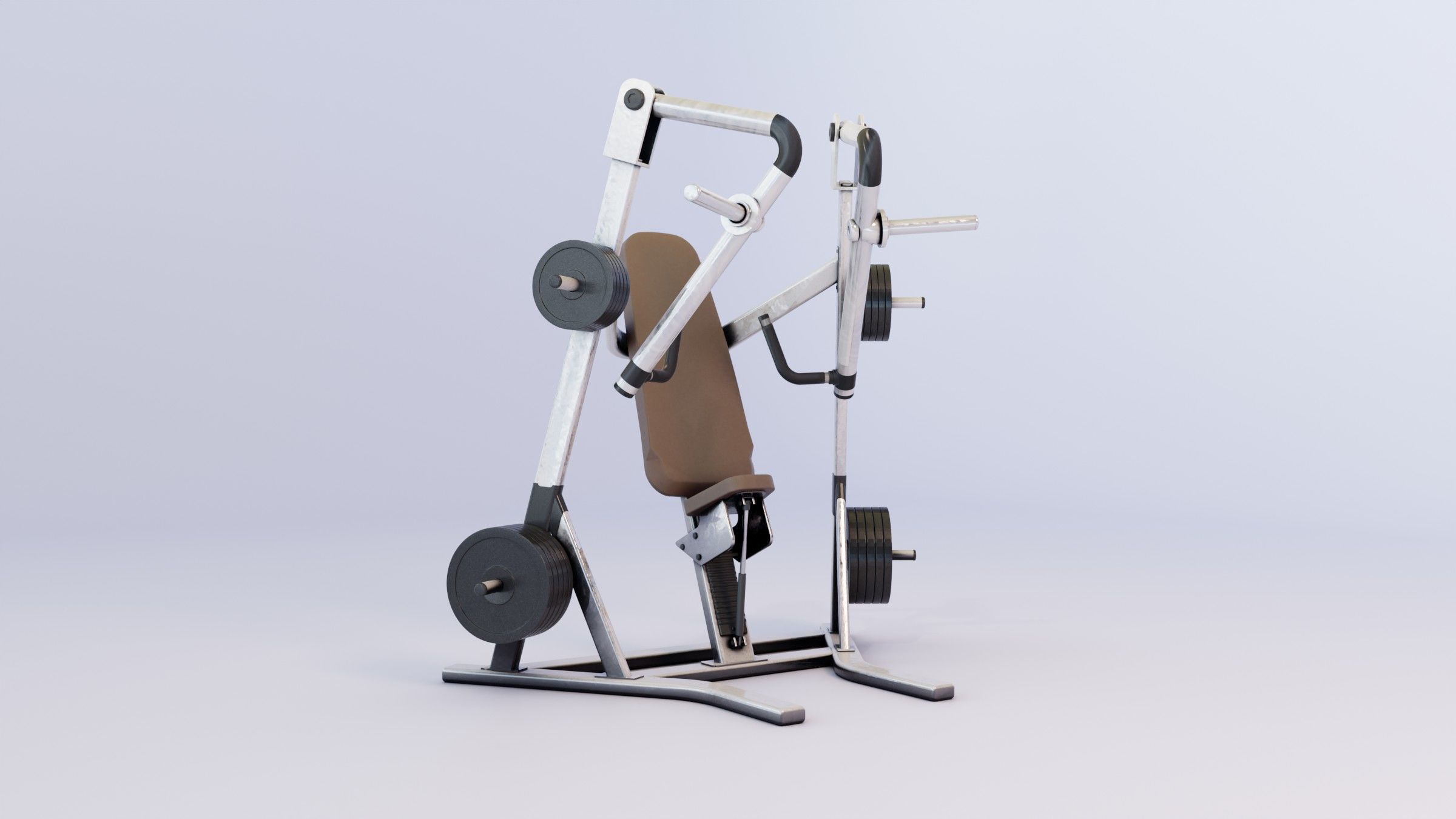 Chest Press Low-poly 3D model_5