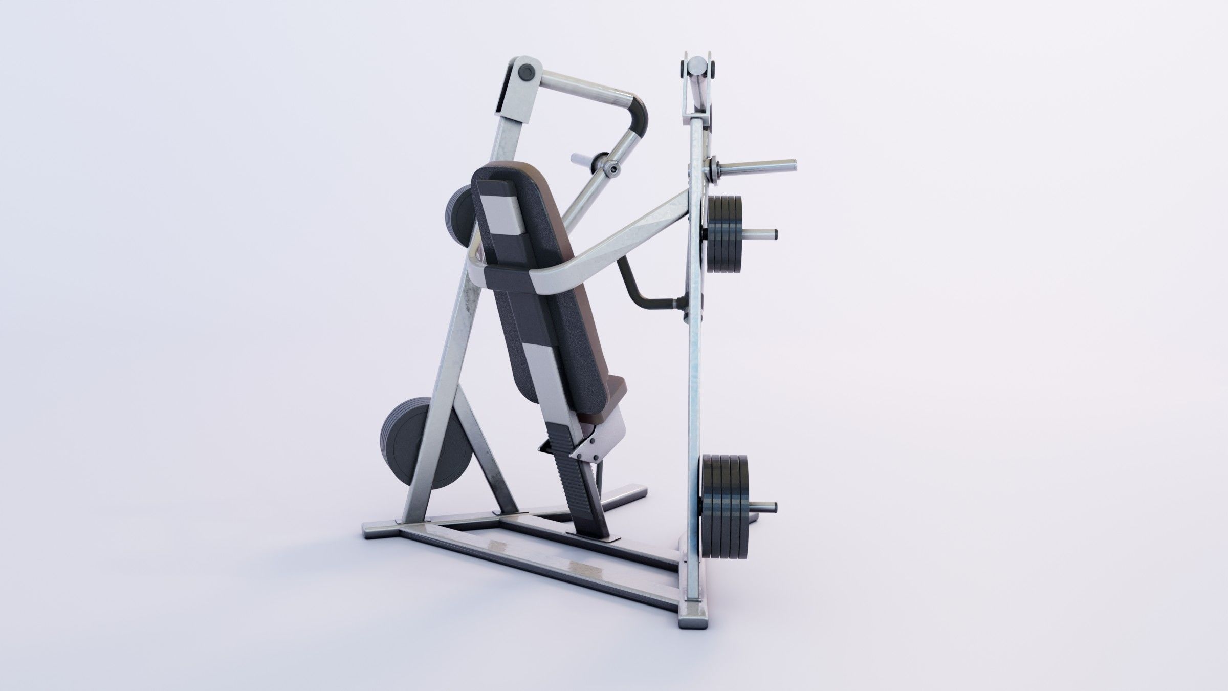 Chest Press Low-poly 3D model_4