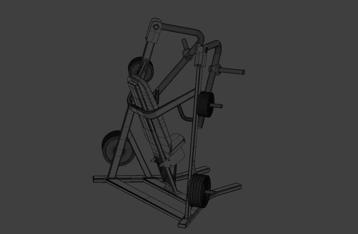Chest Press Low-poly 3D model_14