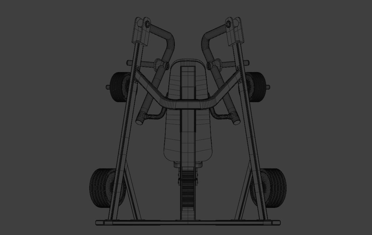 Chest Press Low-poly 3D model_11