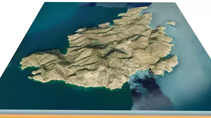 iraklia island 3d model terrain