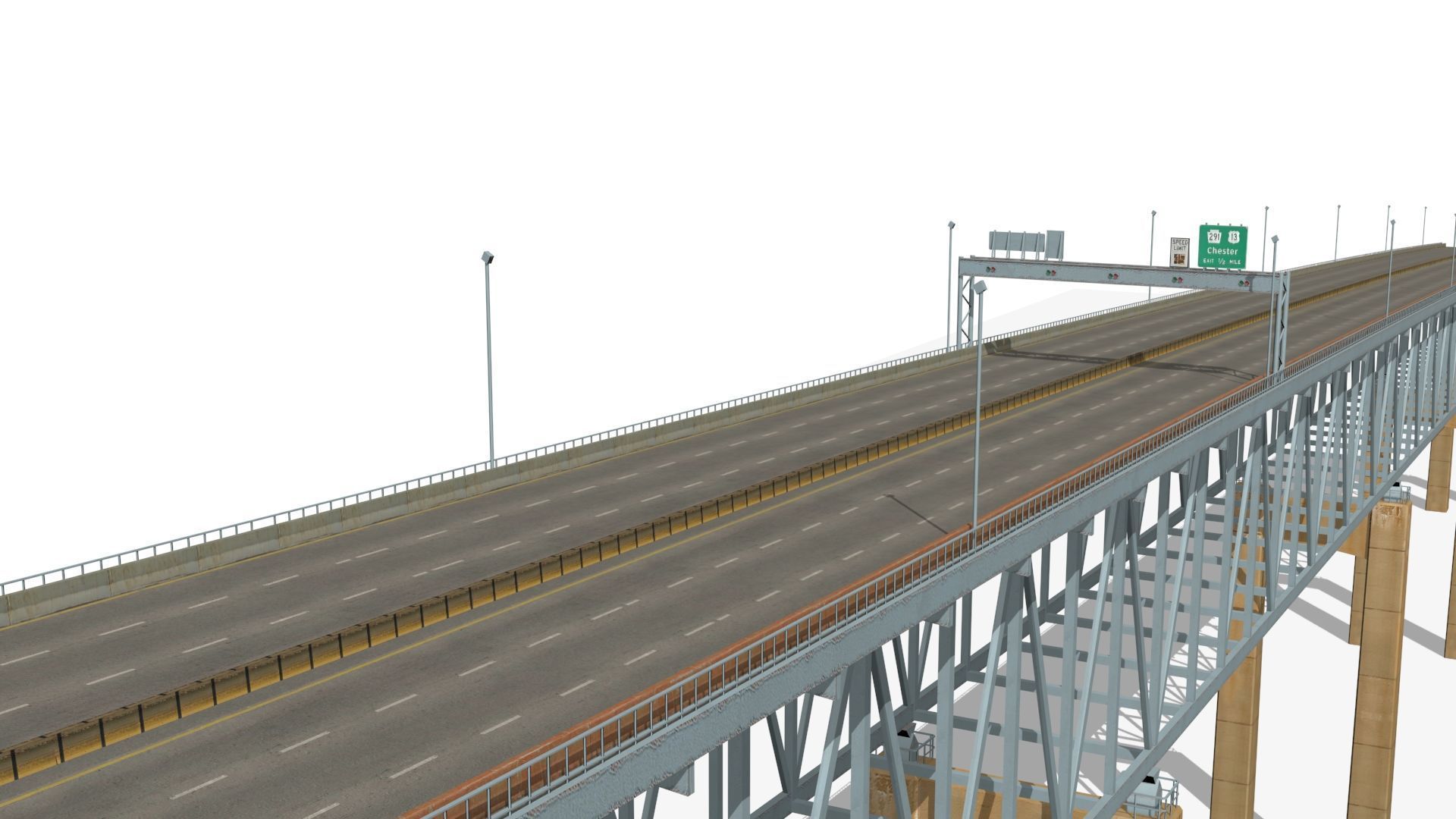 commodore barry bridge Low-poly 3D model_6