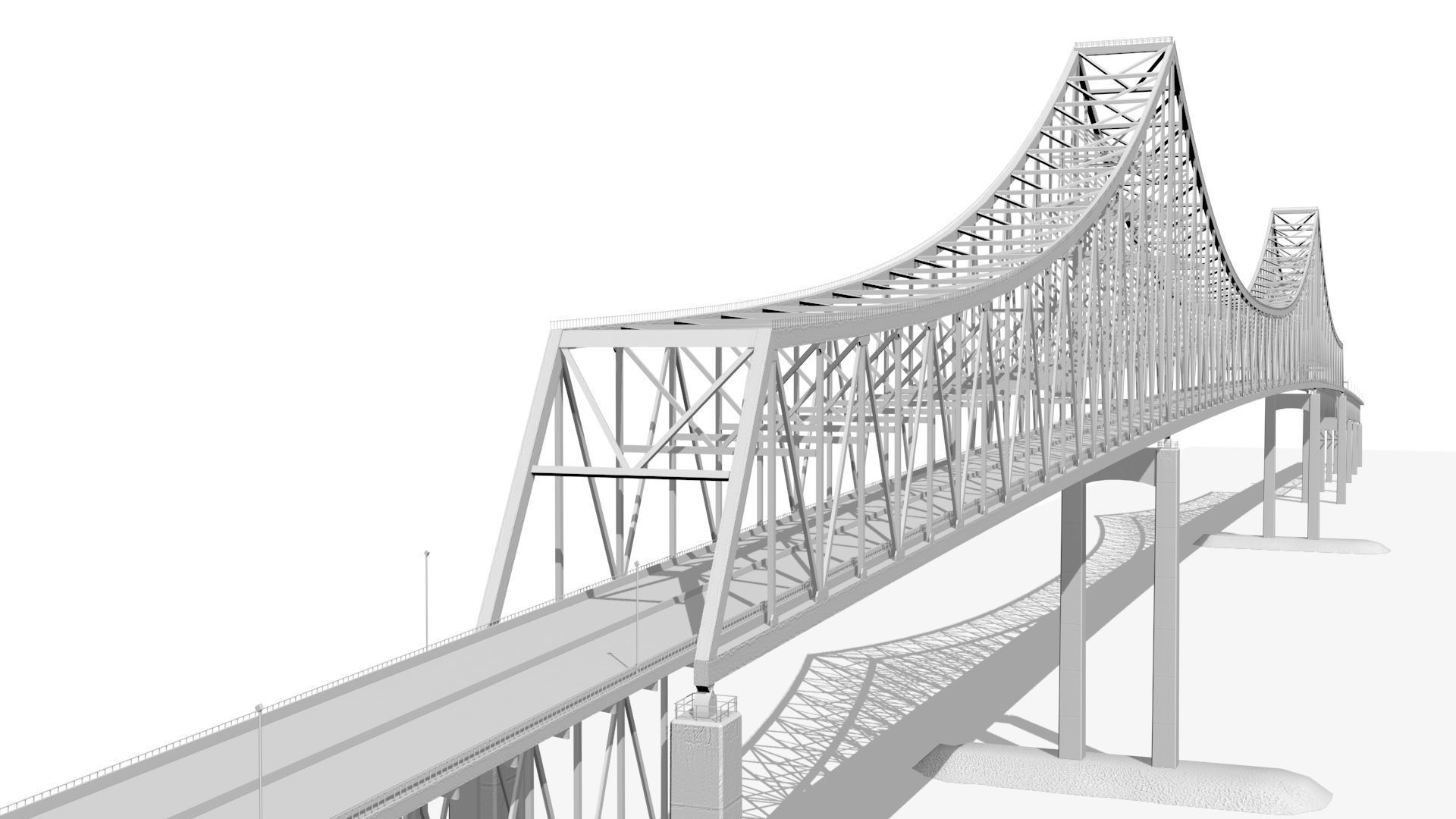 commodore barry bridge Low-poly 3D model_13