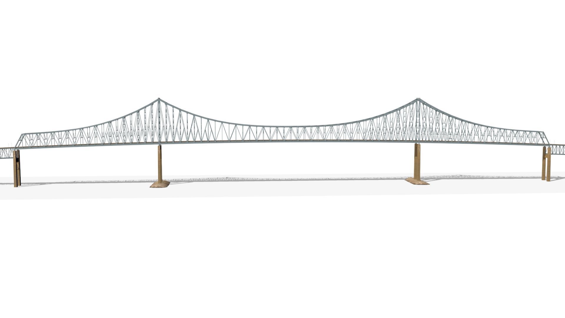 commodore barry bridge Low-poly 3D model_9
