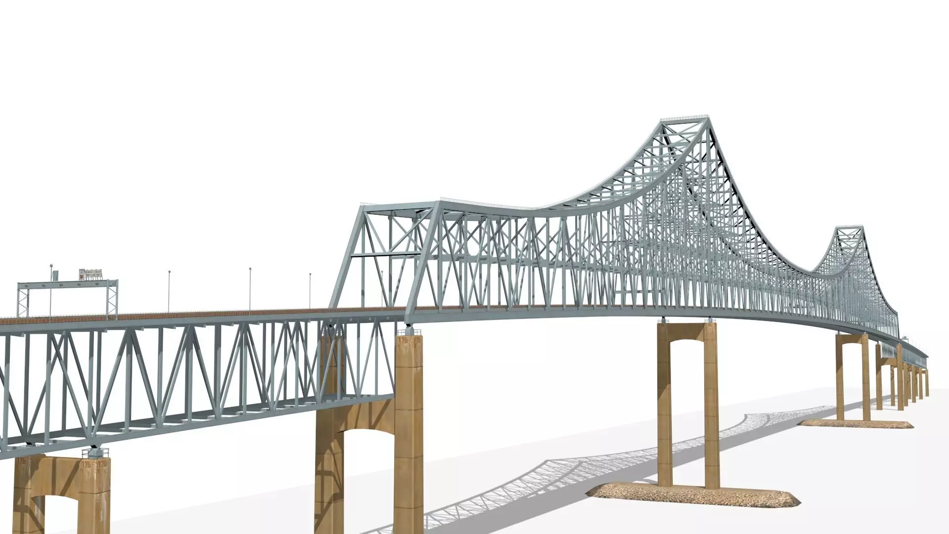 commodore barry bridge Low-poly 3D model_0