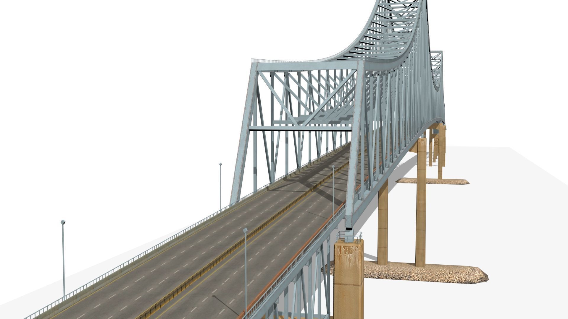 commodore barry bridge Low-poly 3D model_5