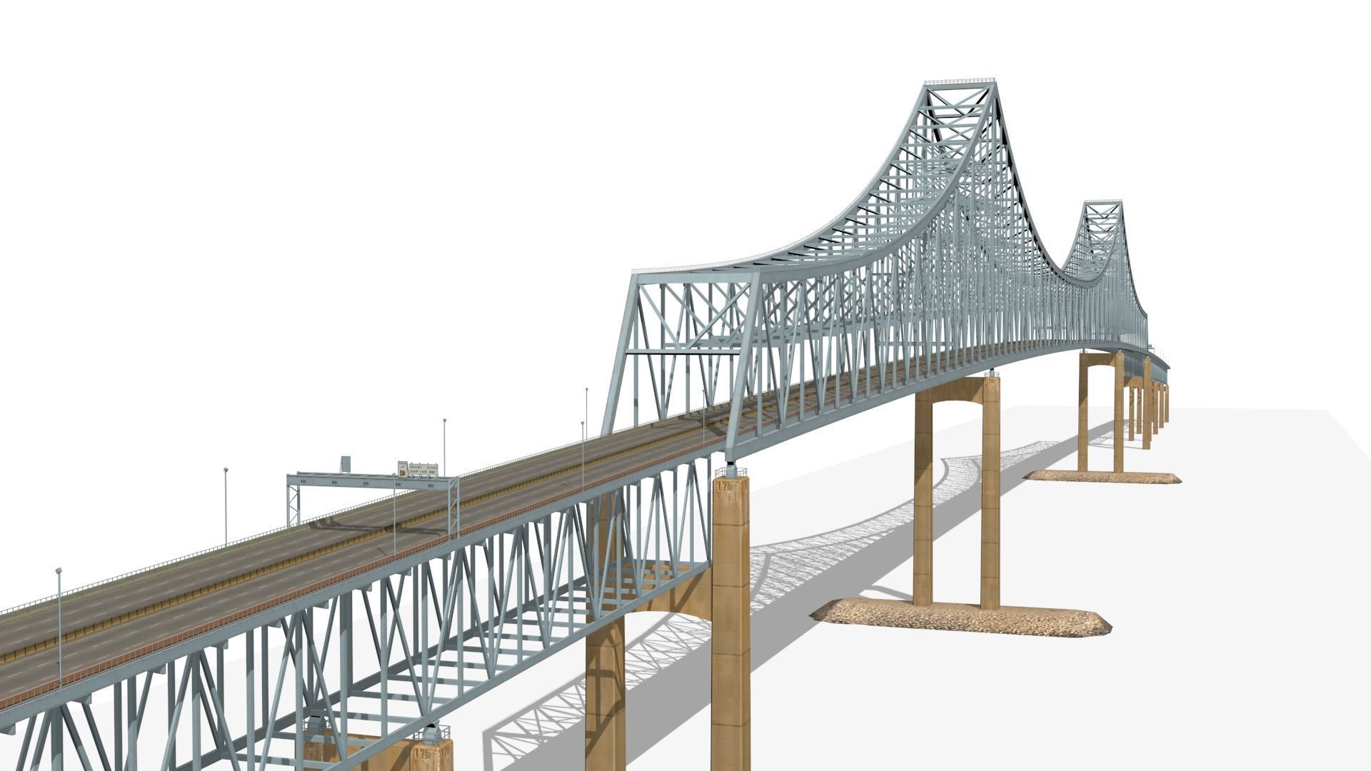 commodore barry bridge Low-poly 3D model_2