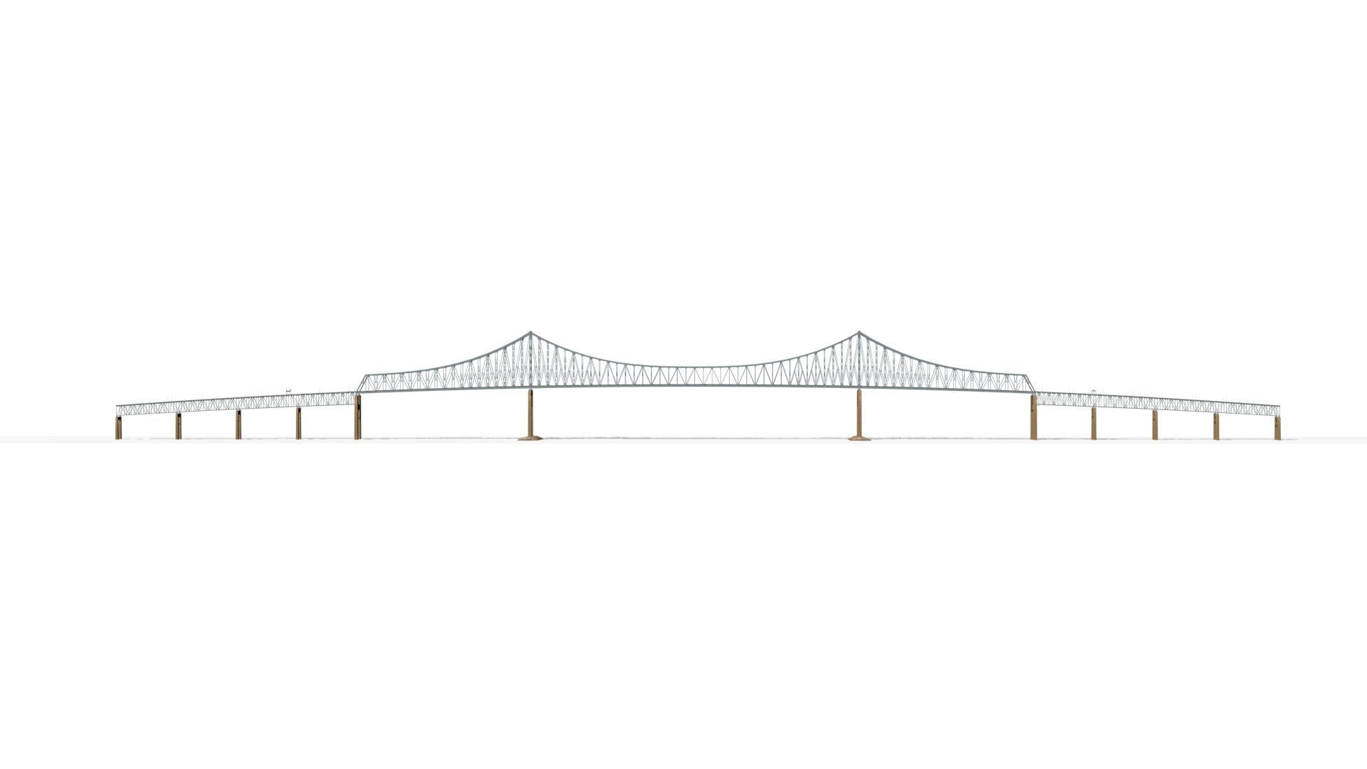 commodore barry bridge Low-poly 3D model_10