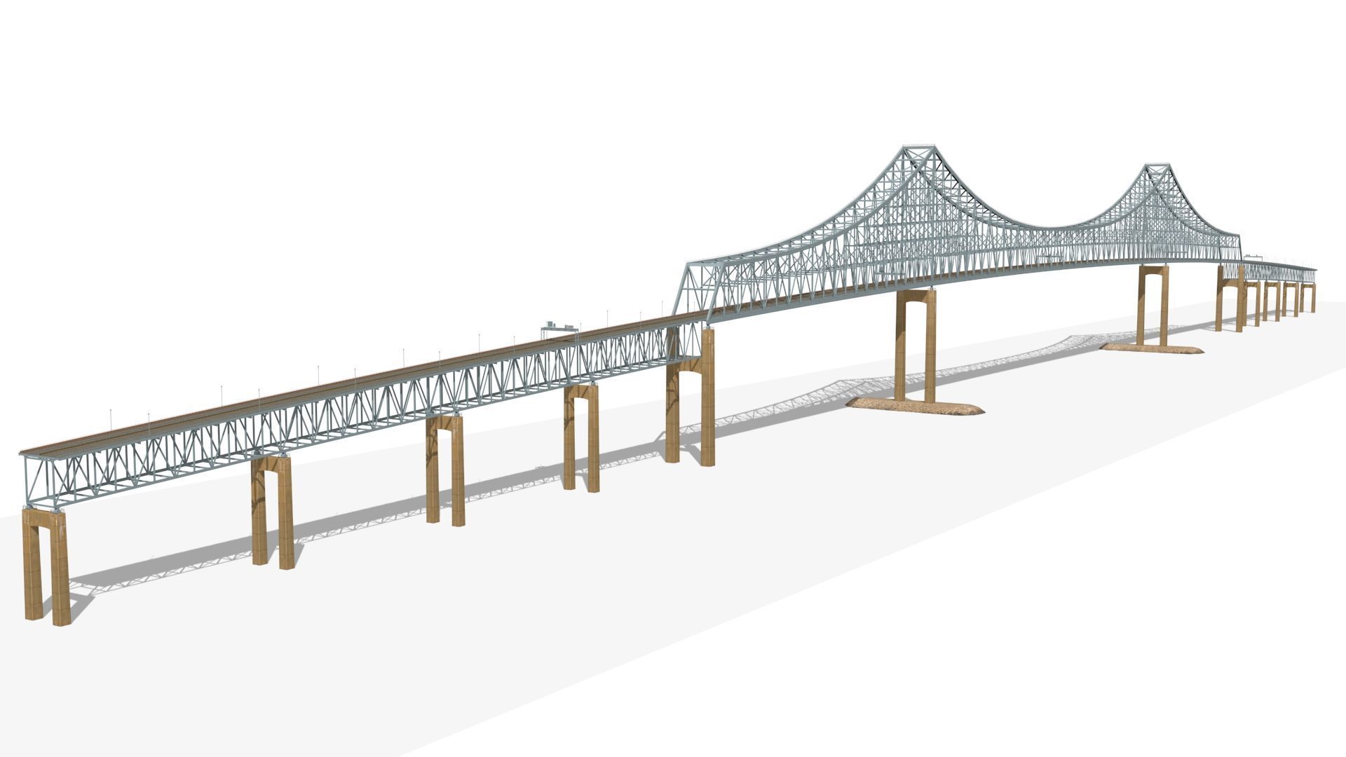 commodore barry bridge Low-poly 3D model_8