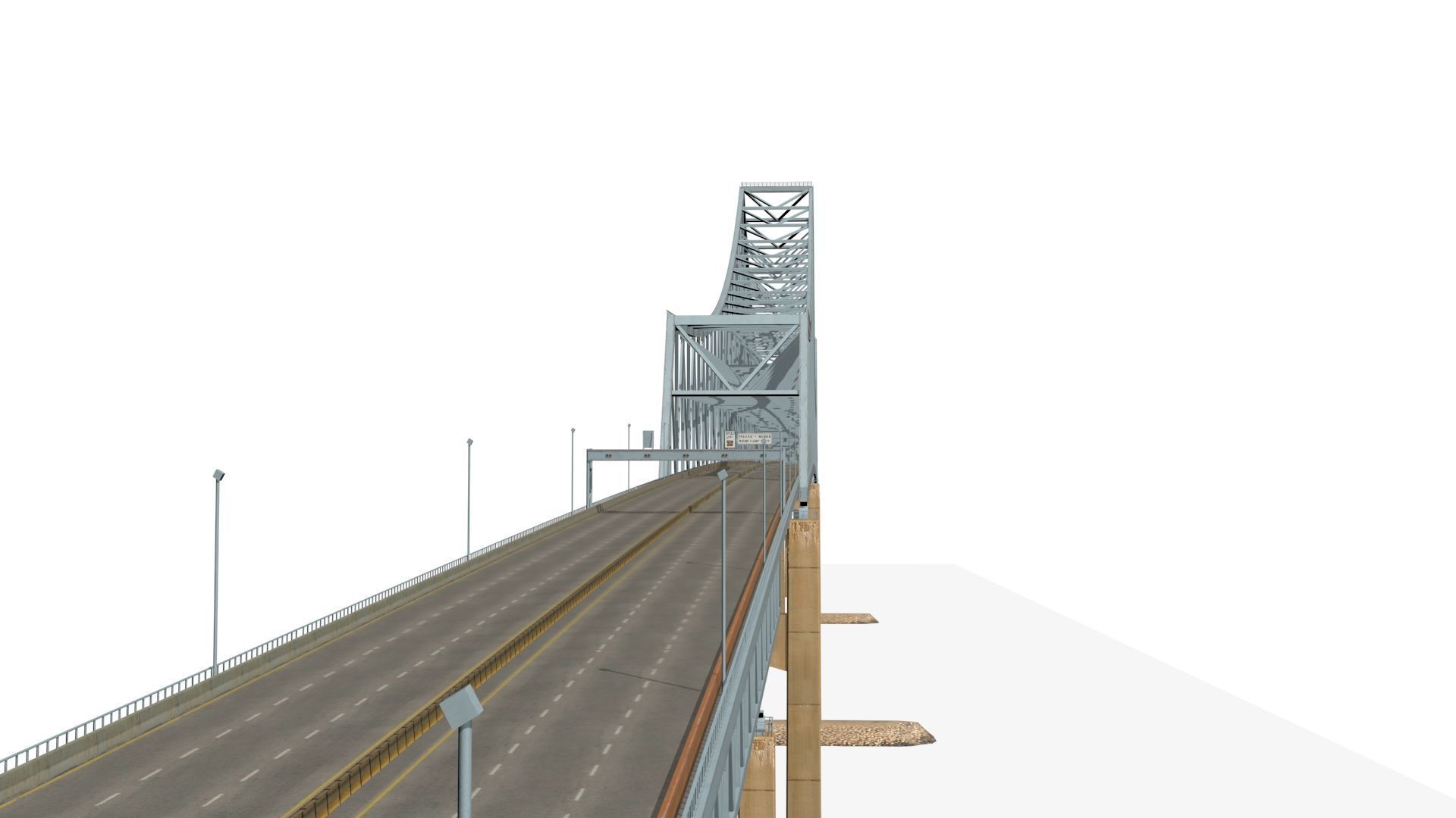 commodore barry bridge Low-poly 3D model_3
