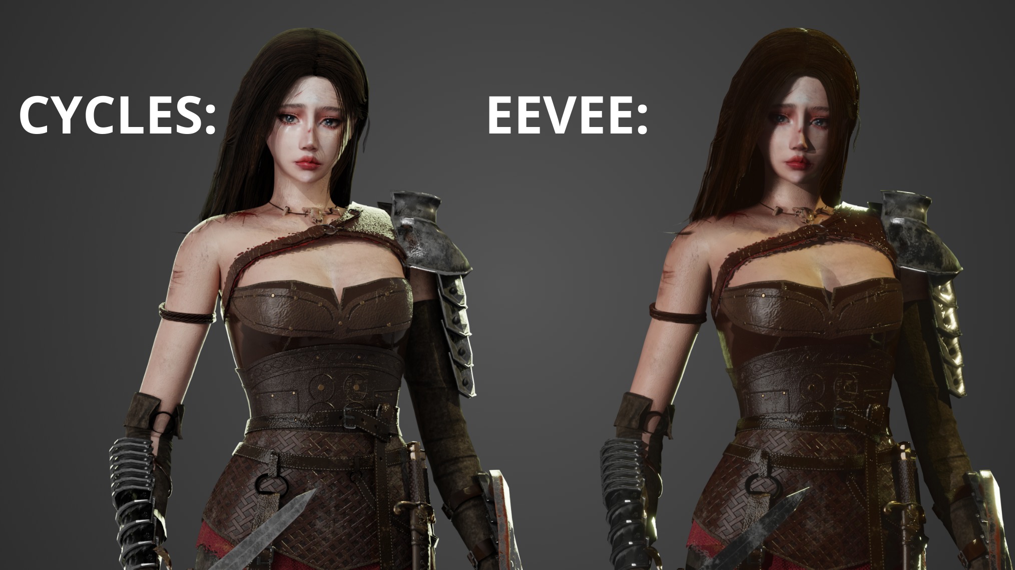 Warrior Woman - GameReady Low-poly 3D model_3