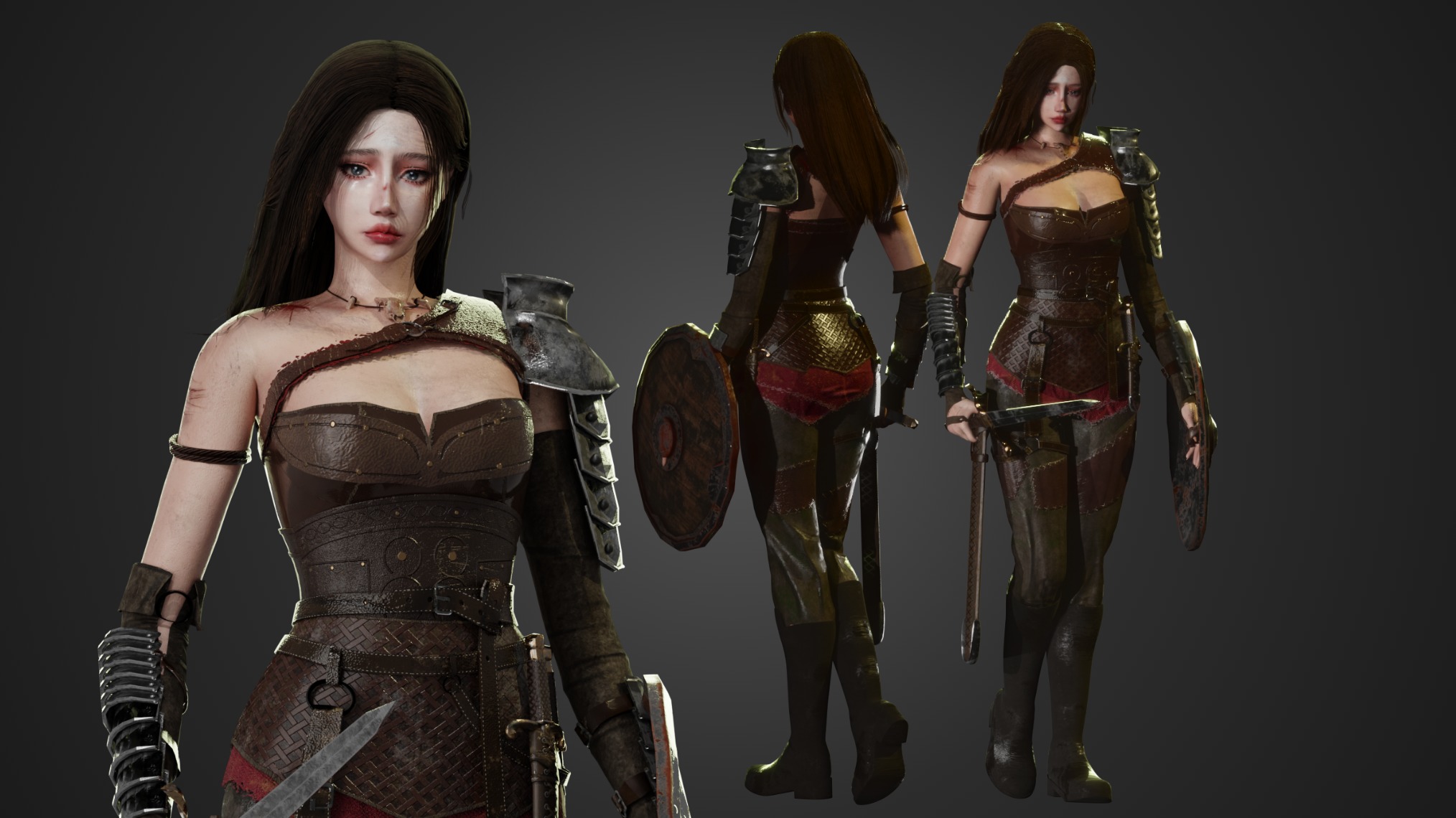 Warrior Woman - GameReady Low-poly 3D model_2