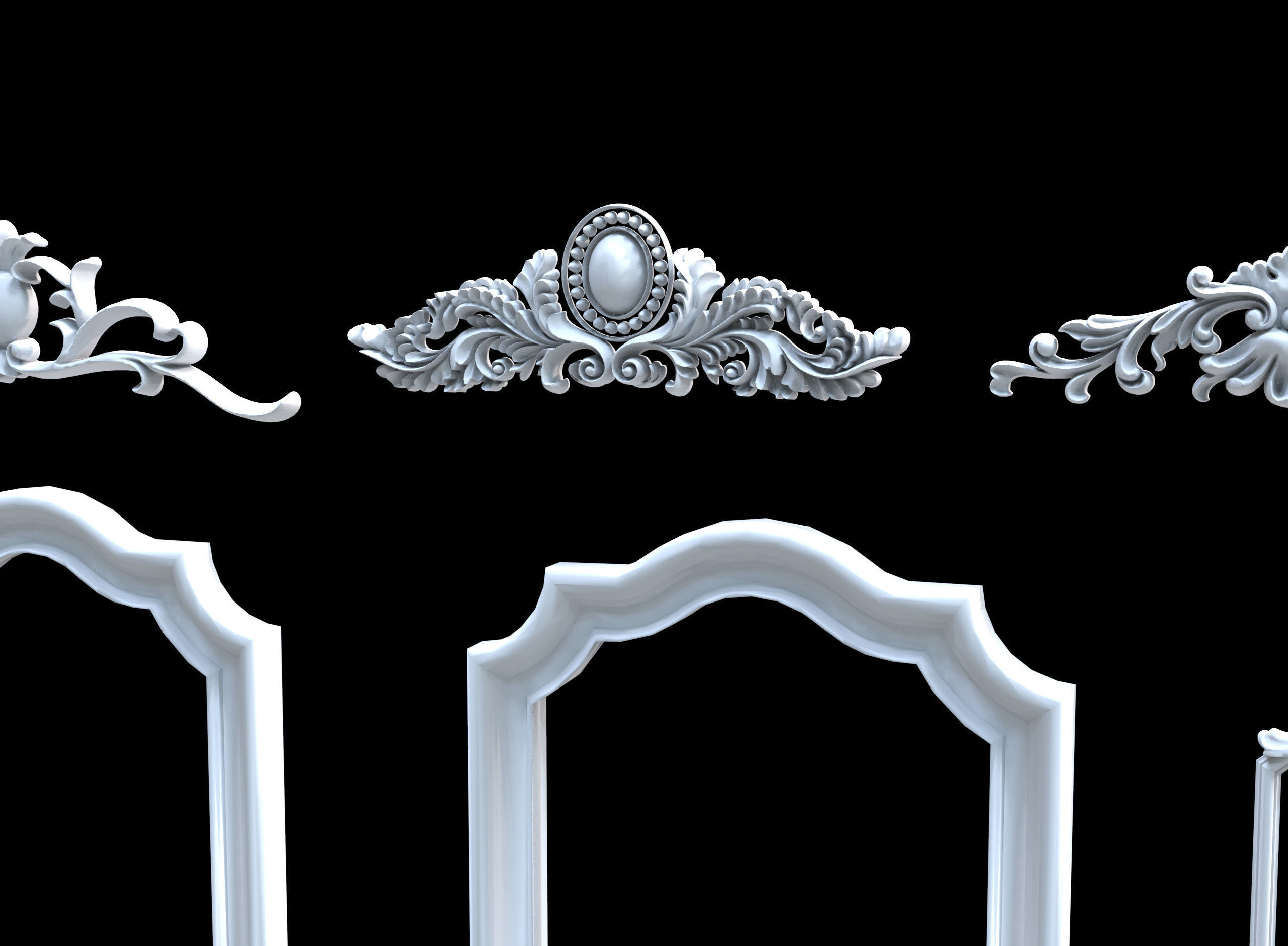 Classic wall ornament collect 3d model 3D model_4