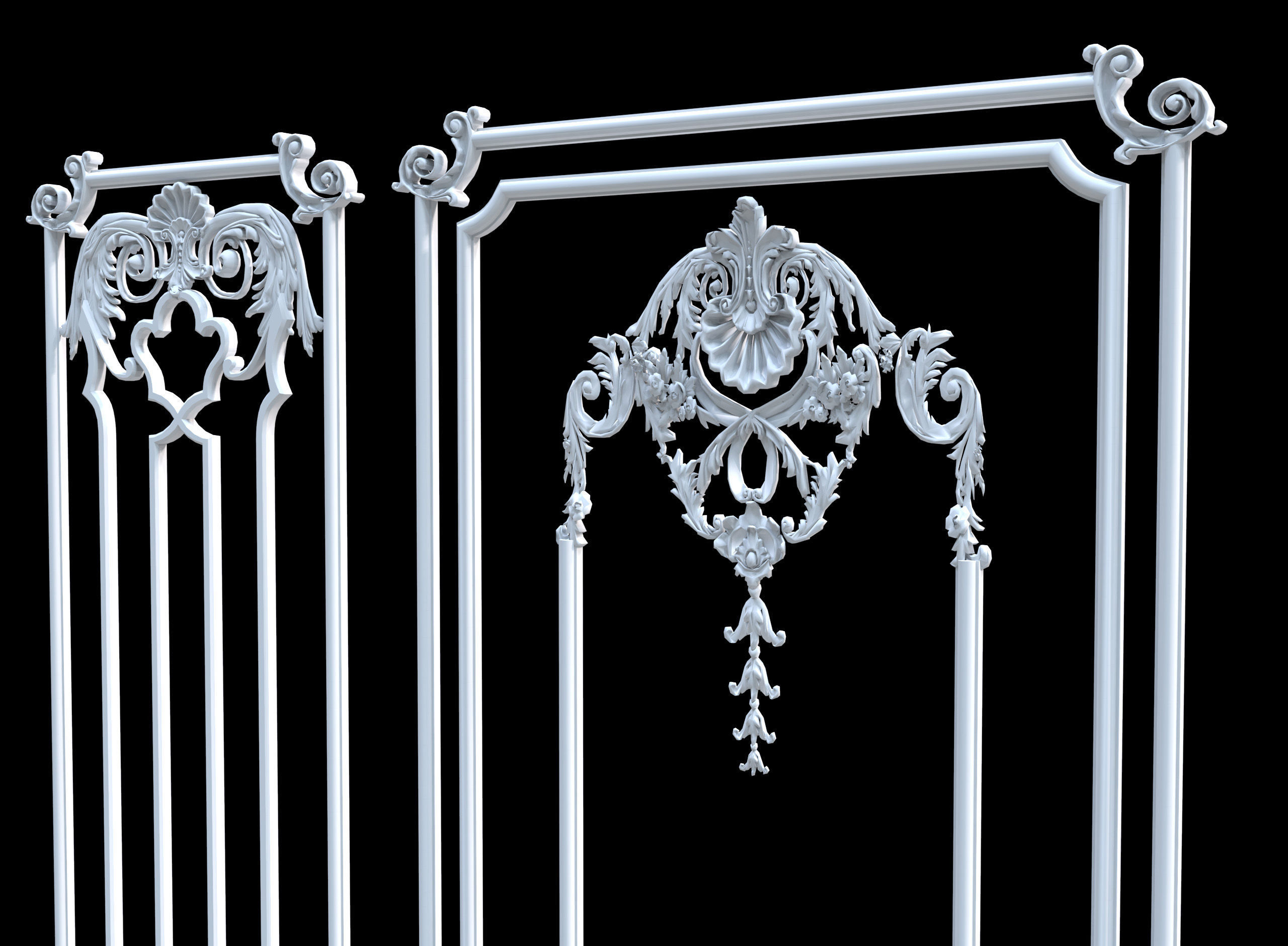 Classic wall ornament collect 3d model 3D model_7