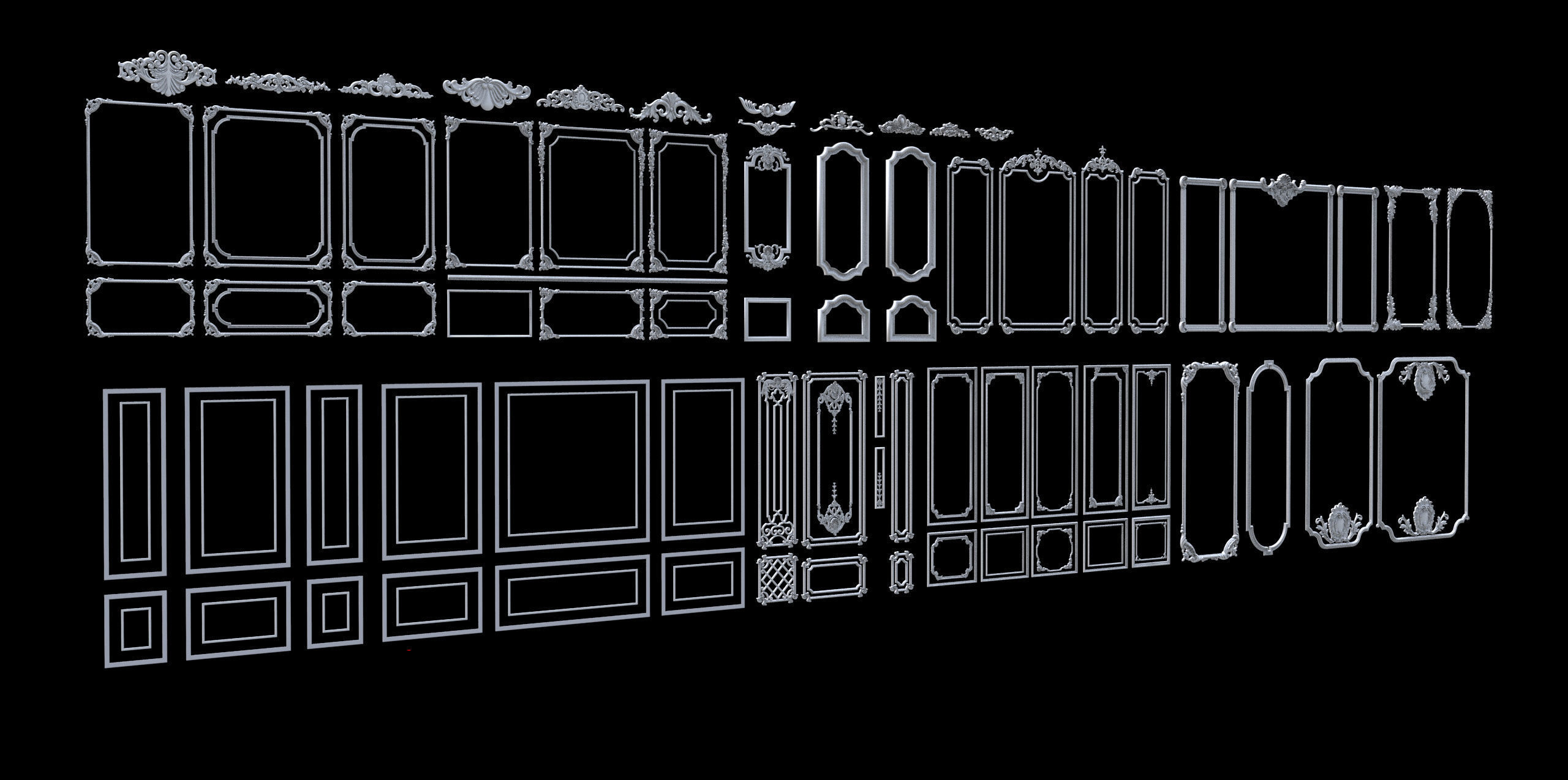 Classic wall ornament collect 3d model 3D model_10