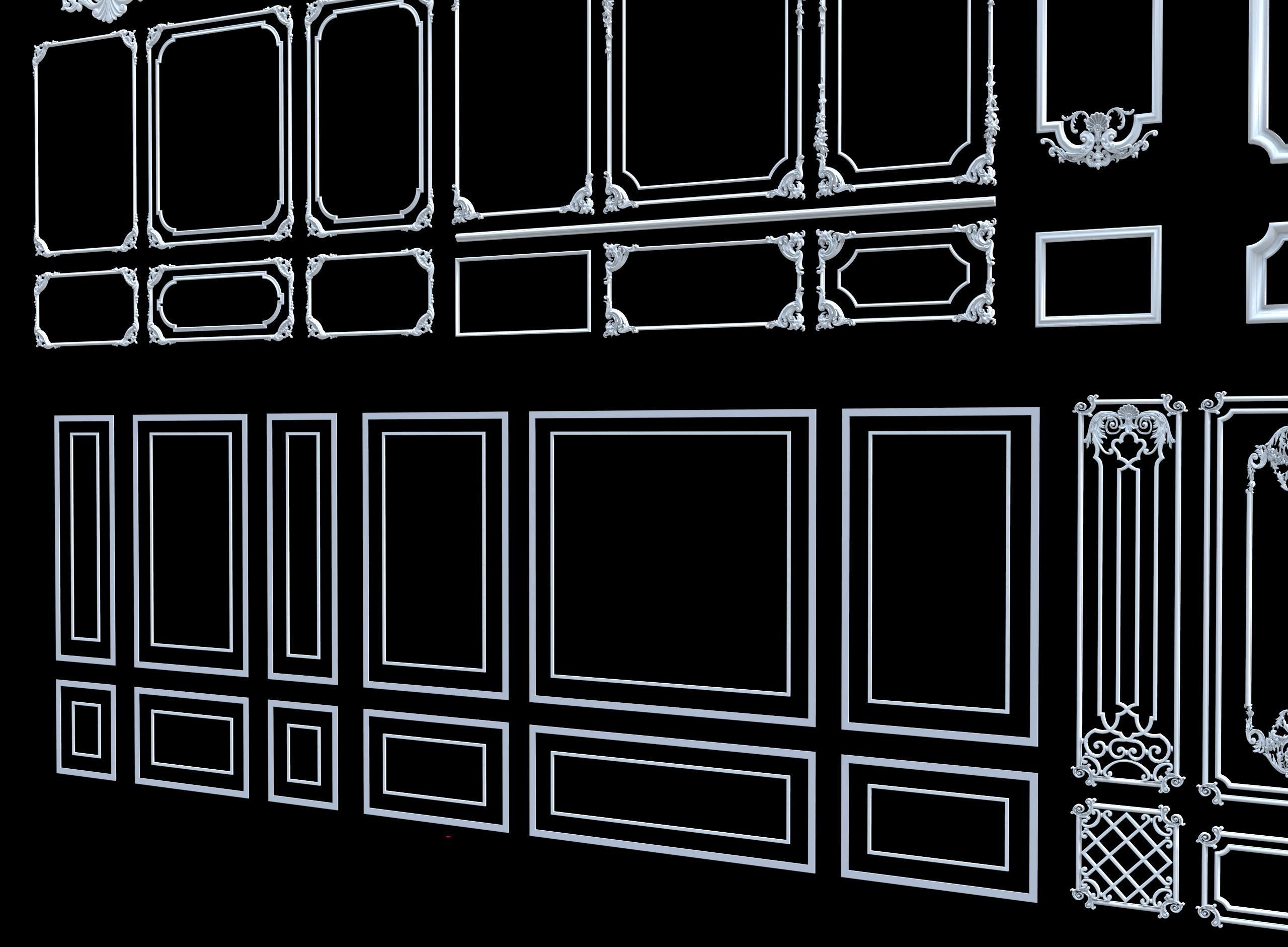 Classic wall ornament collect 3d model 3D model_1