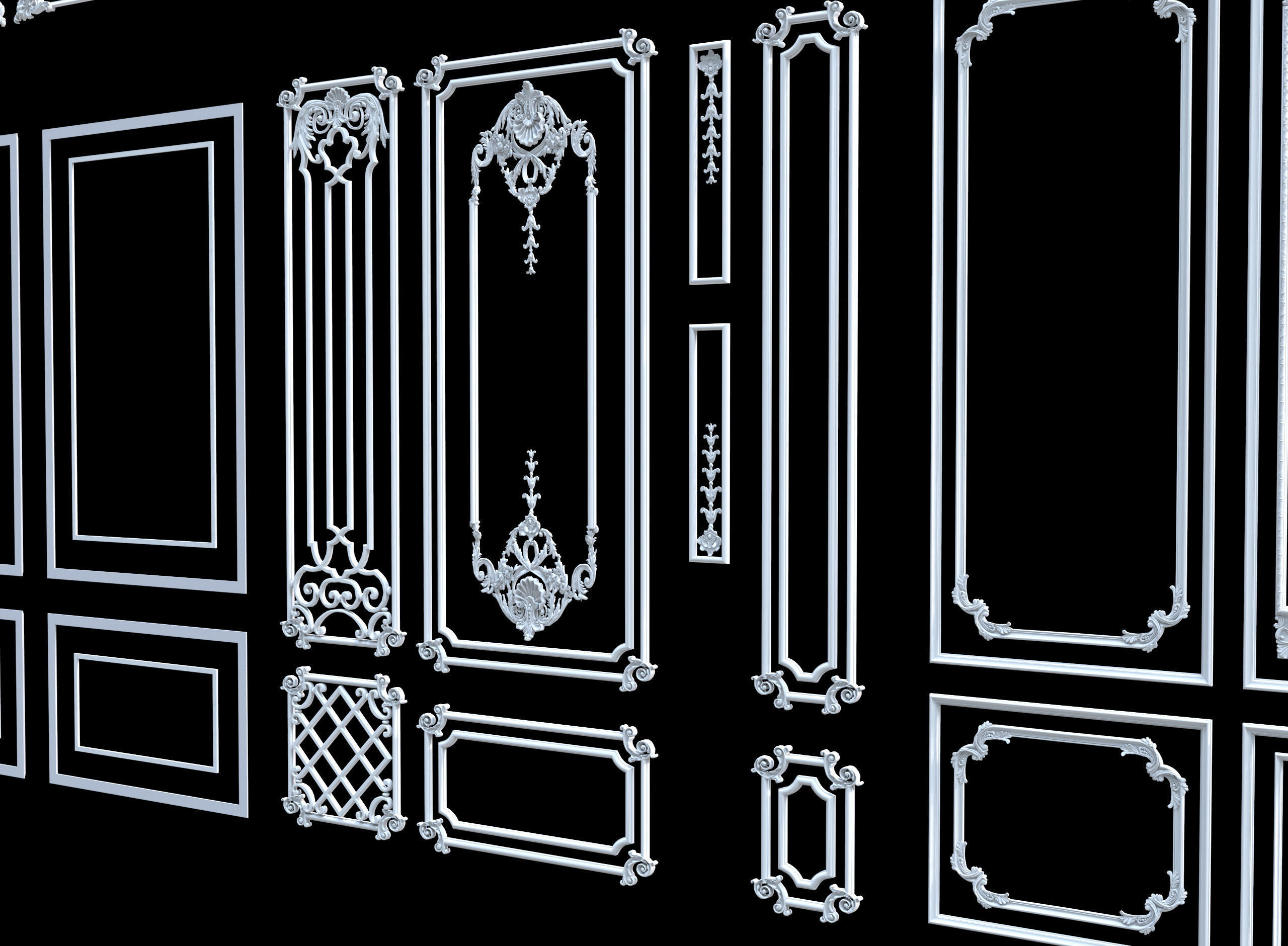 Classic wall ornament collect 3d model 3D model_16