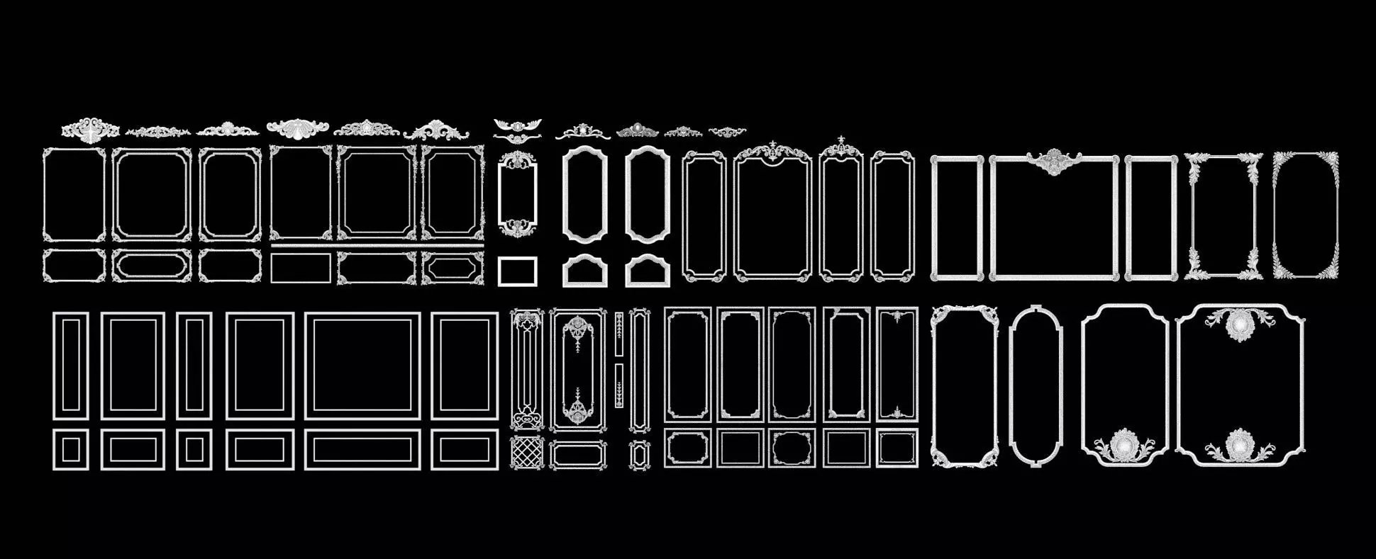 Classic wall ornament collect 3d model 3D model_0