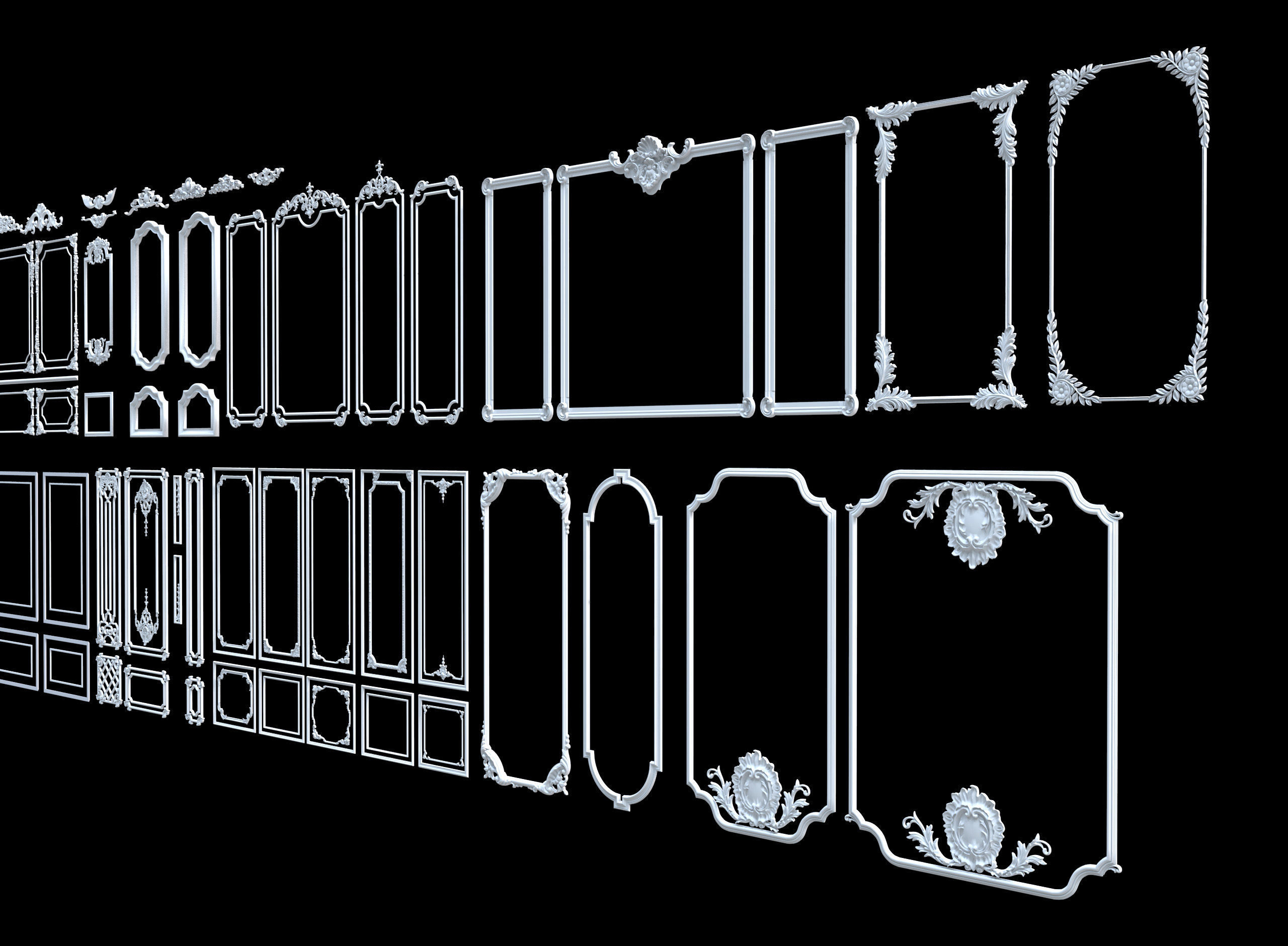 Classic wall ornament collect 3d model 3D model_14