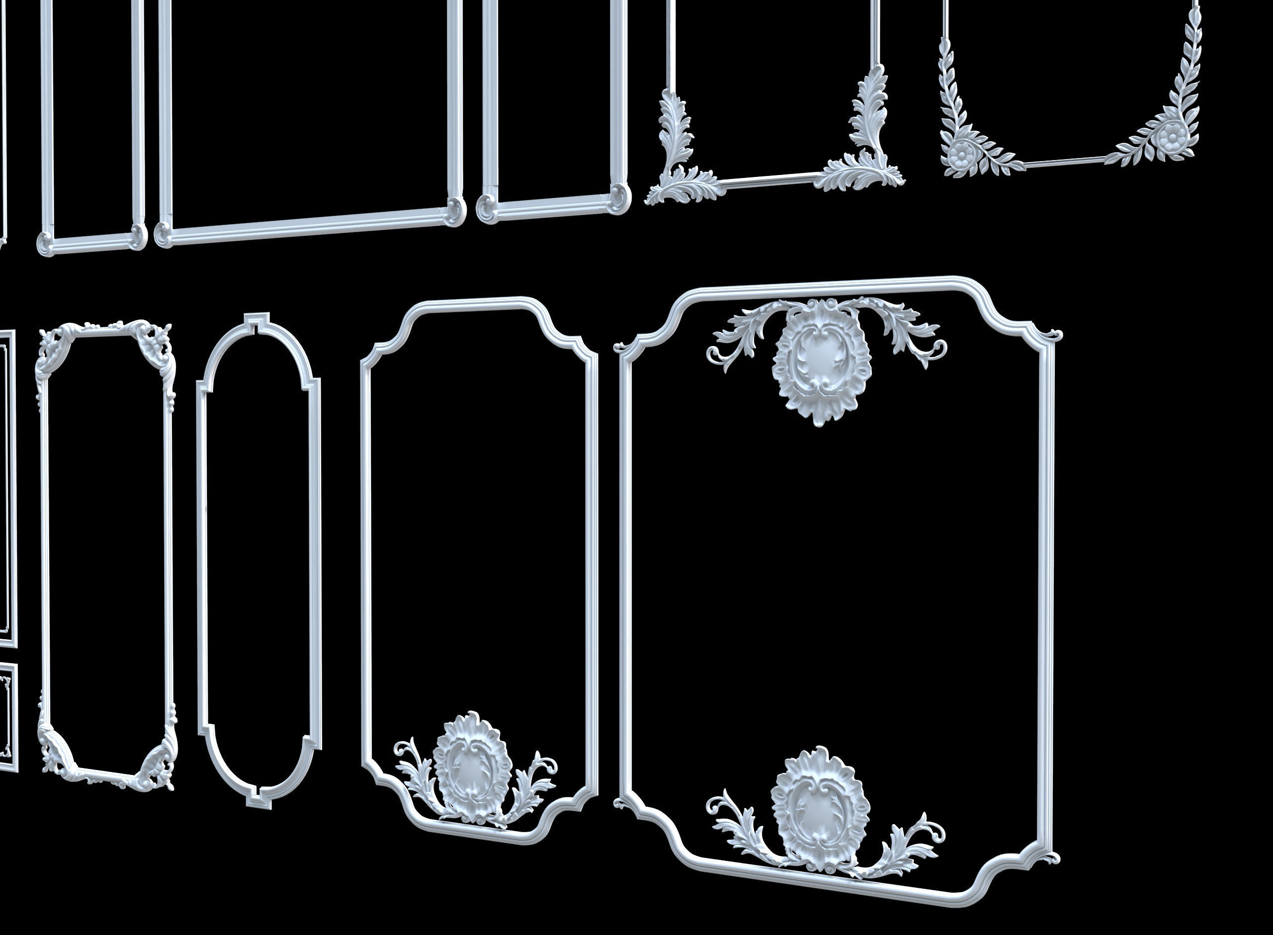 Classic wall ornament collect 3d model 3D model_5