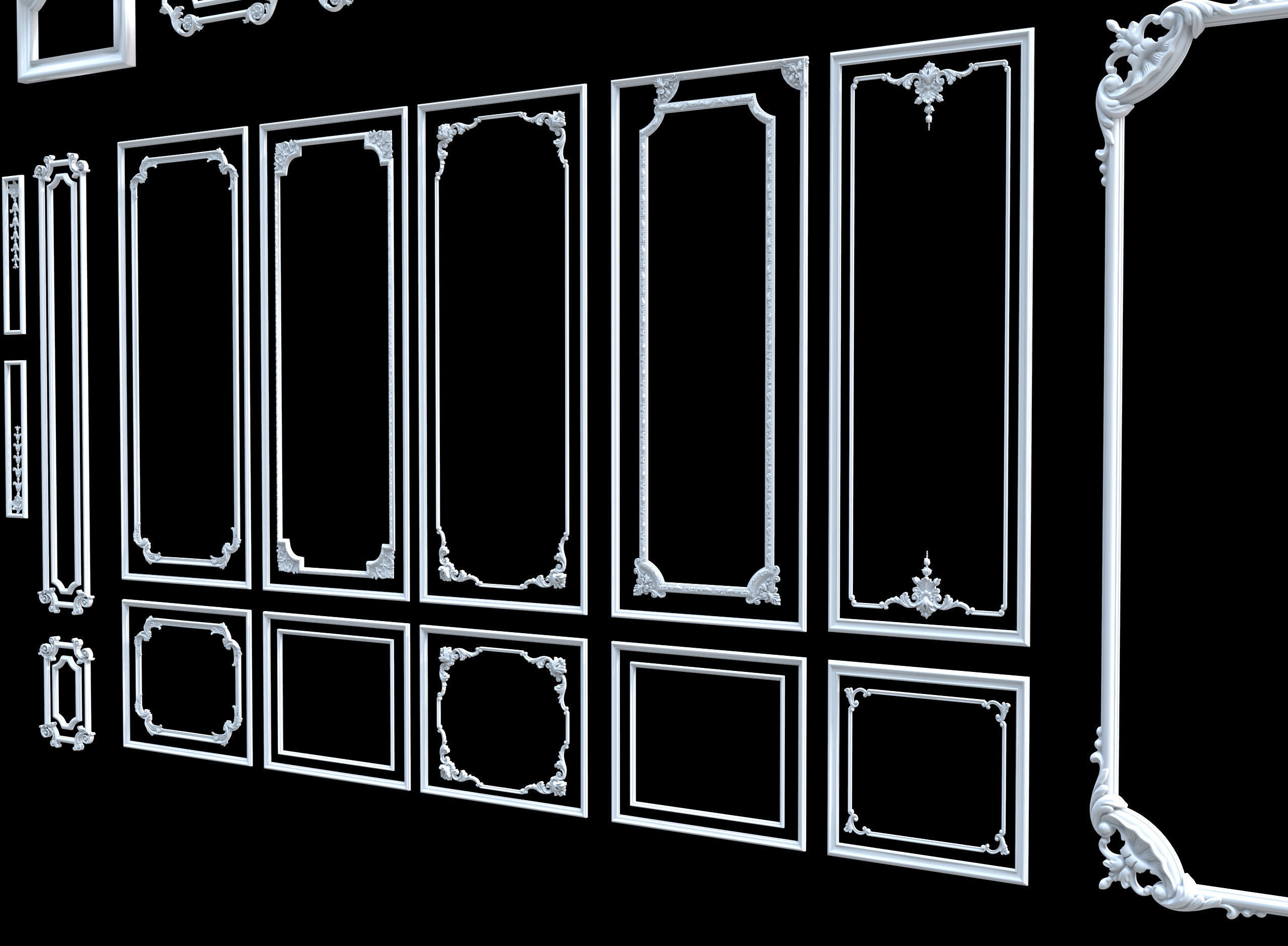 Classic wall ornament collect 3d model 3D model_15