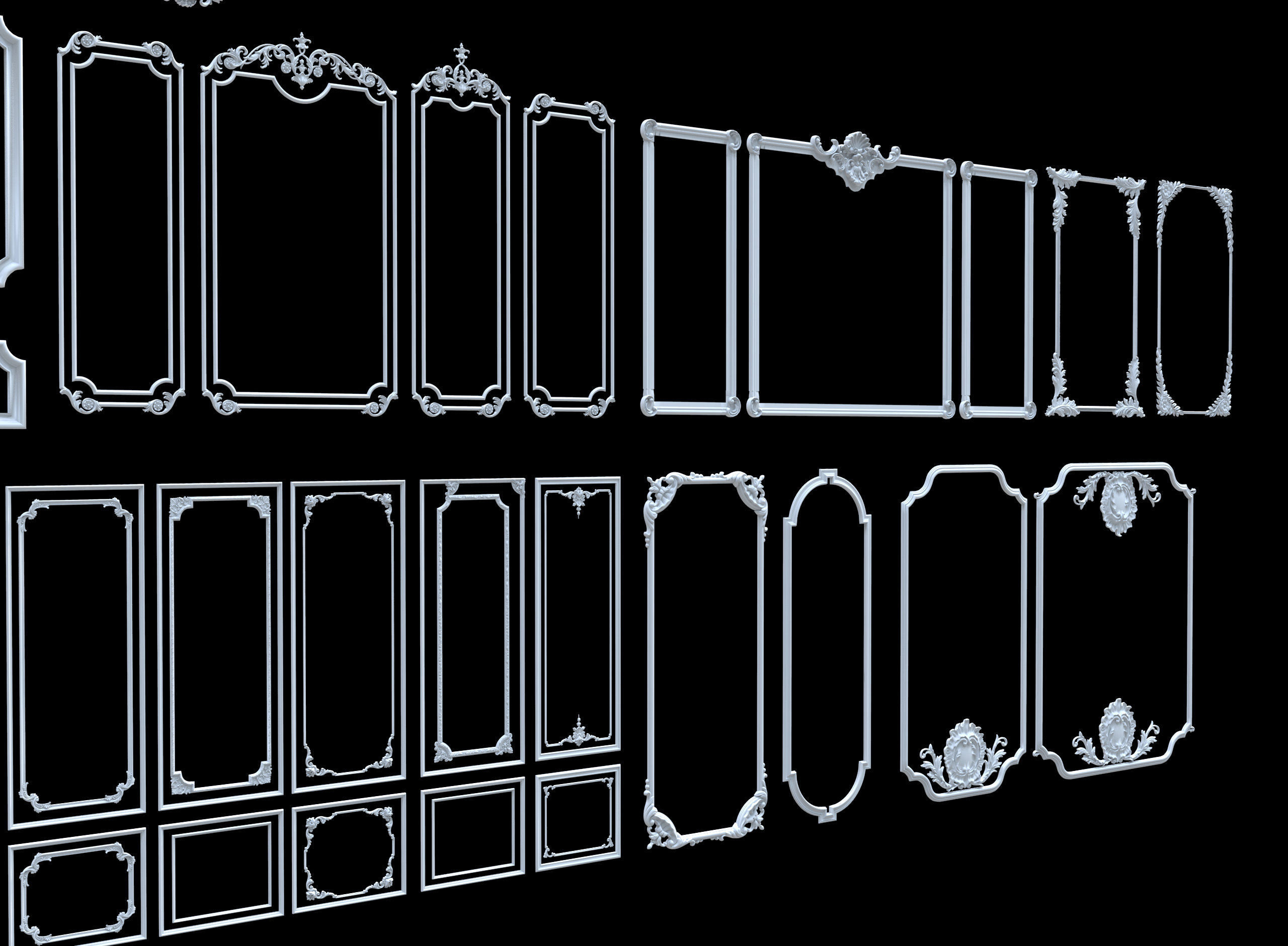 Classic wall ornament collect 3d model 3D model_13