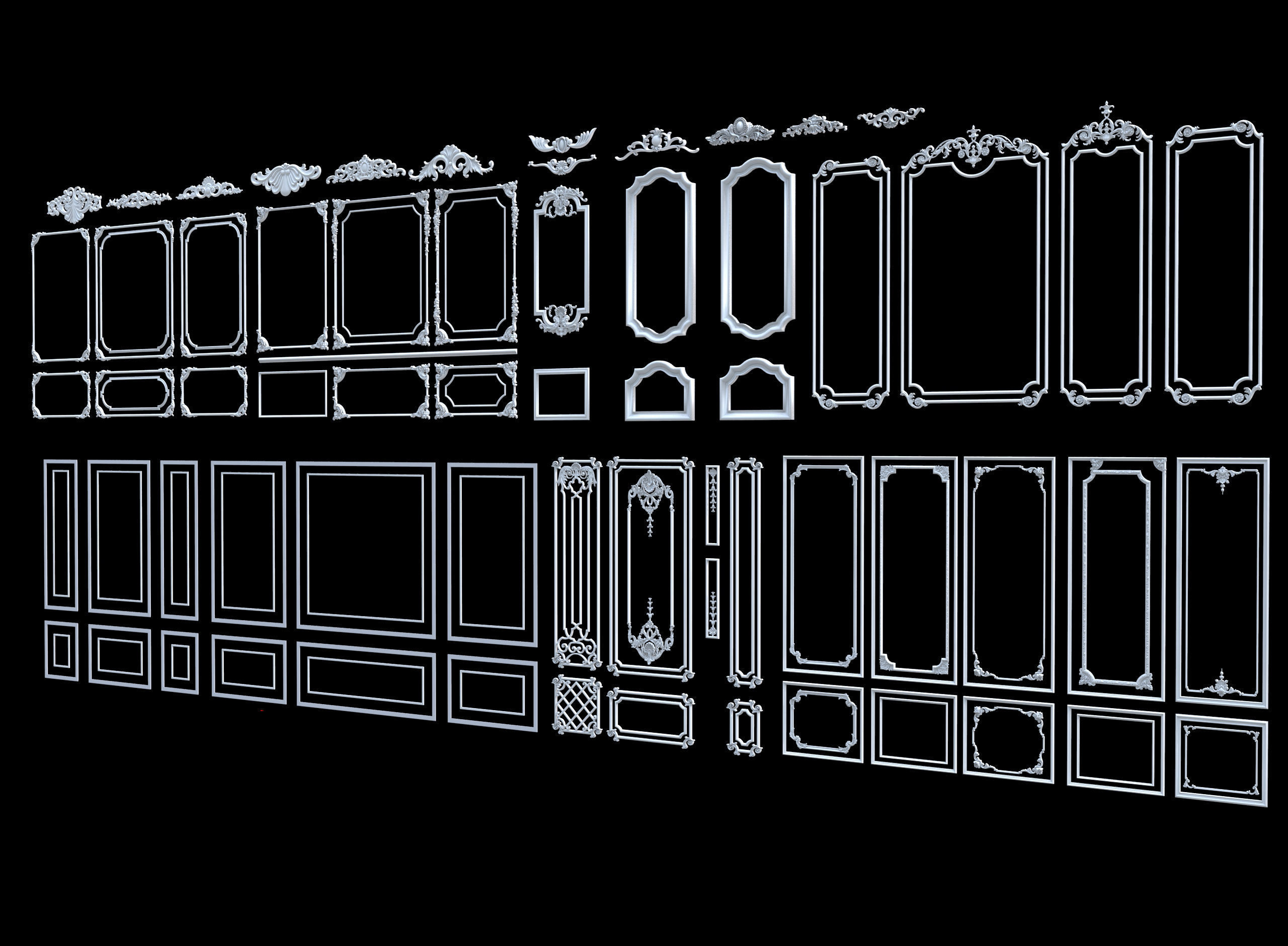 Classic wall ornament collect 3d model 3D model_6