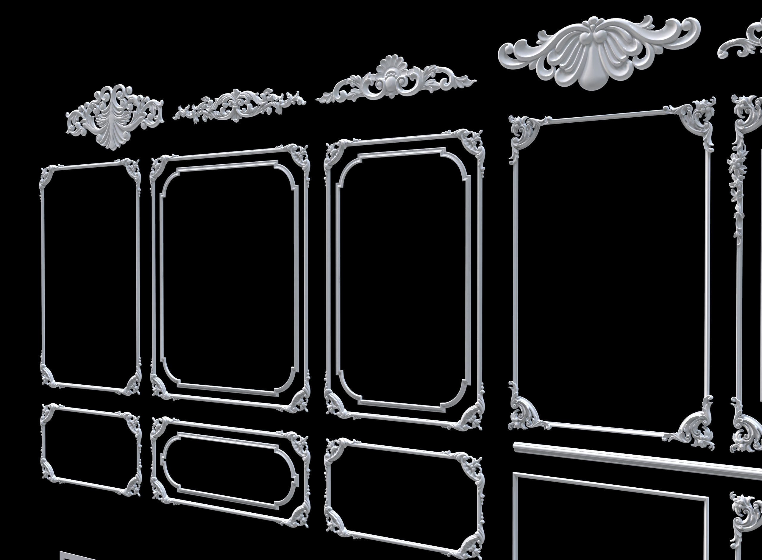 Classic wall ornament collect 3d model 3D model_2