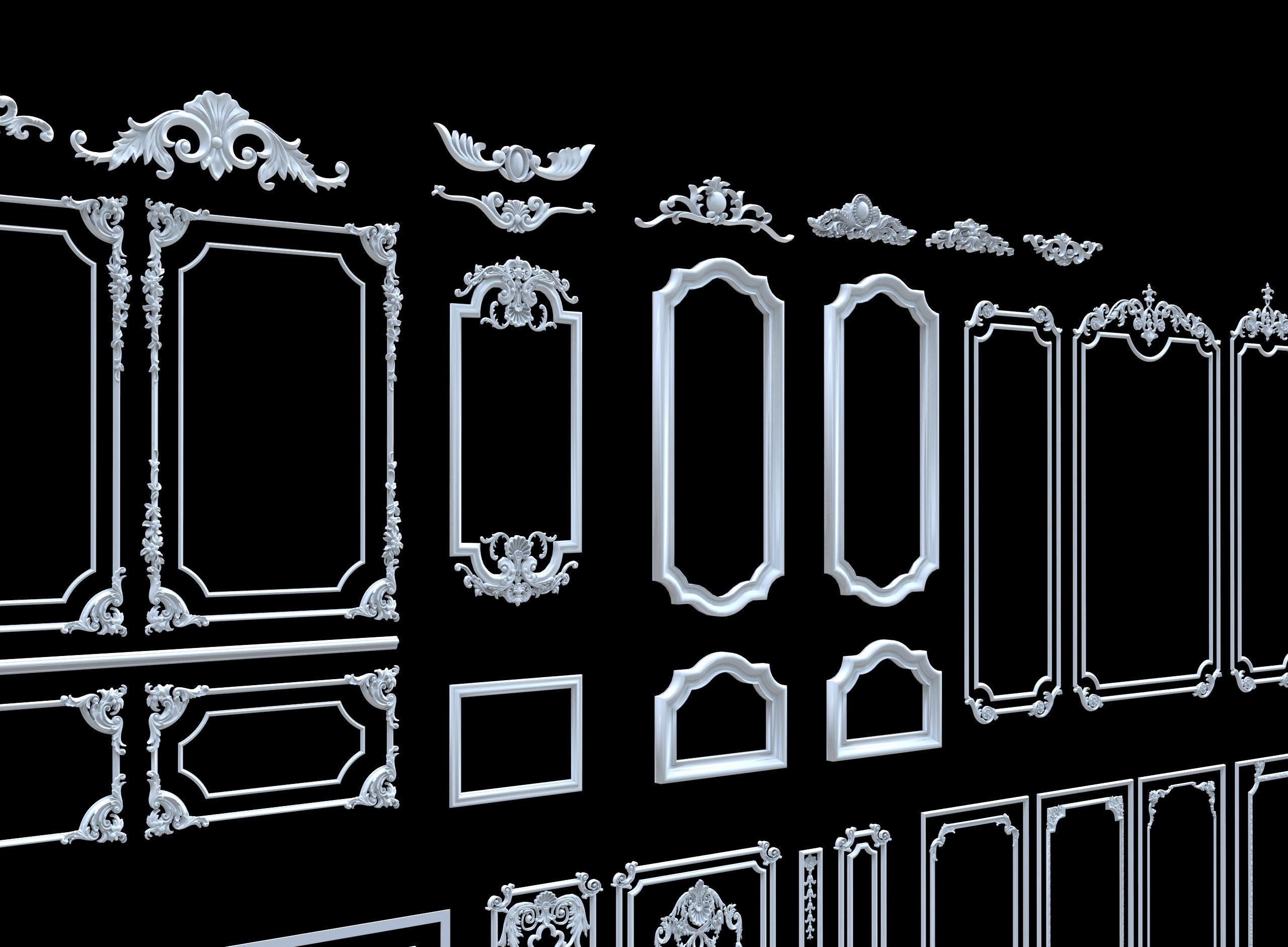 Classic wall ornament collect 3d model 3D model_12