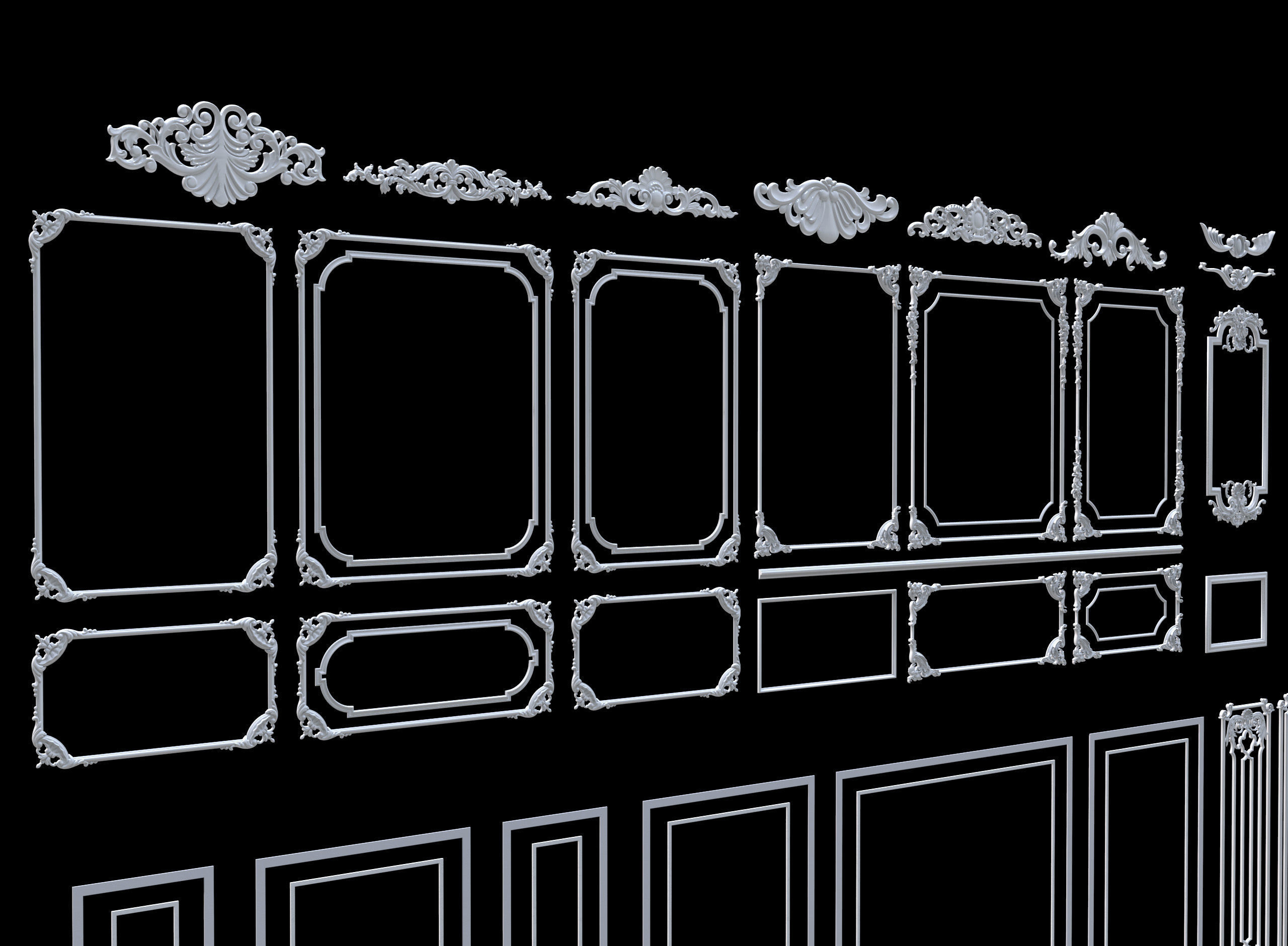 Classic wall ornament collect 3d model 3D model_11