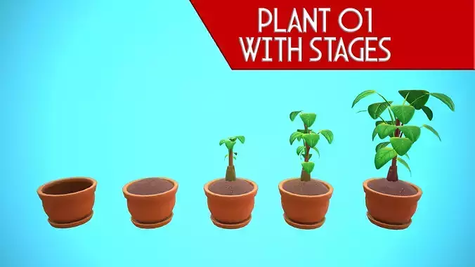 COLLECTION PLANT 01 STAGE 01 to 04 AND POT 01 STYLIZED 
