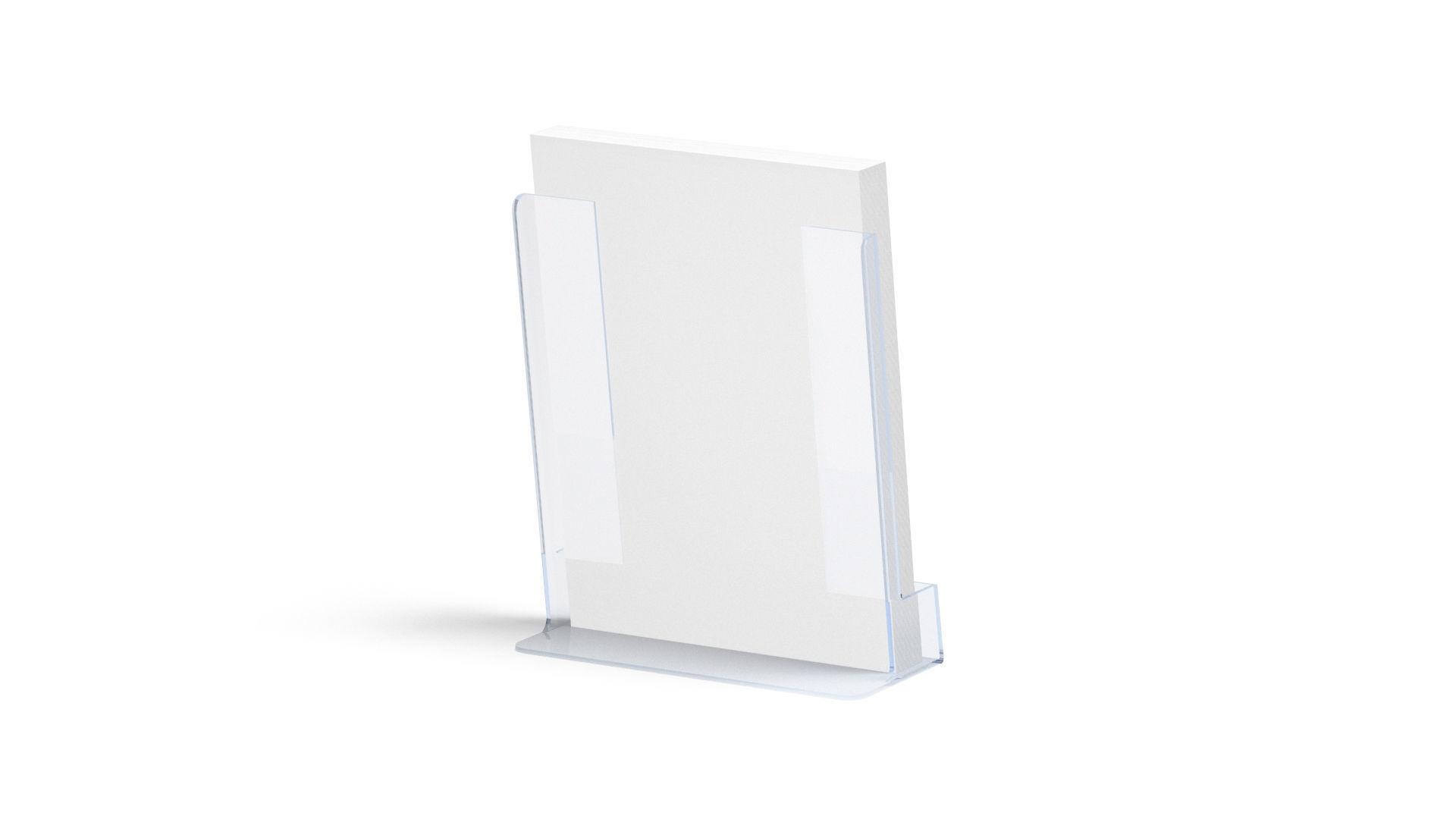 Acrylic A5 Flyer Holder - brochure in glass plastic tray Low-poly 3D model_4