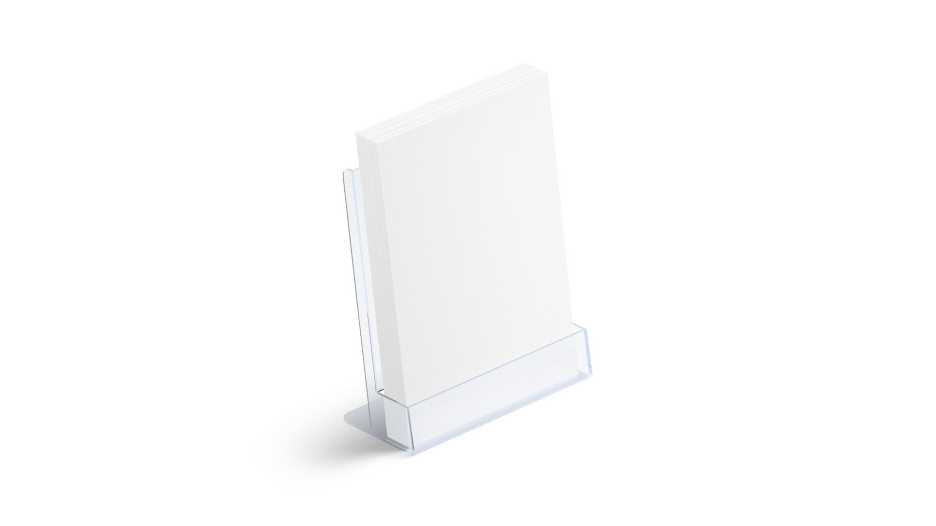 Acrylic A5 Flyer Holder - brochure in glass plastic tray Low-poly 3D model_1