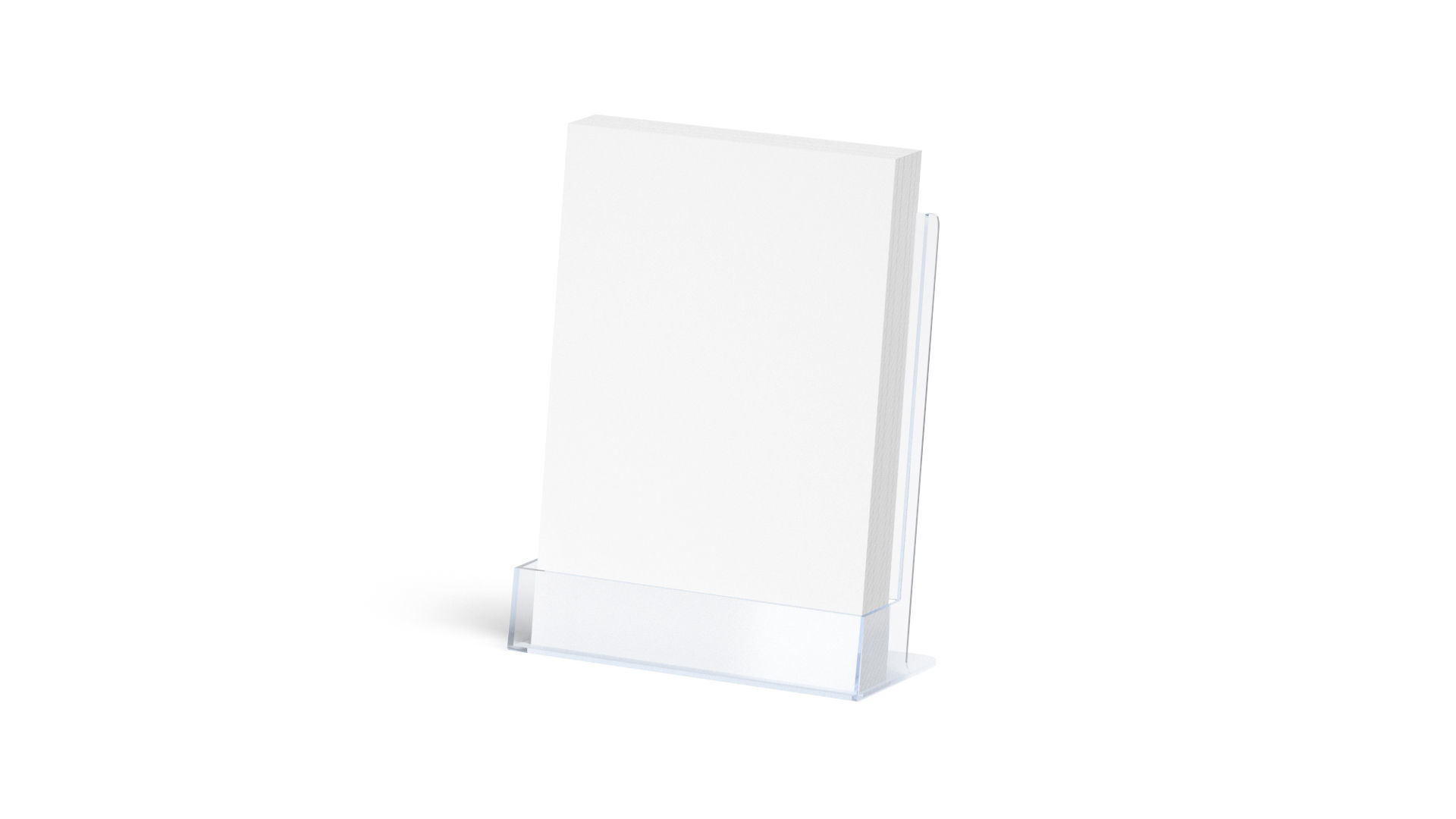 Acrylic A5 Flyer Holder - brochure in glass plastic tray Low-poly 3D model_3