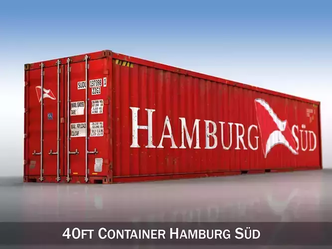 40ft Shipping Container - Hamburg Sued 3D model