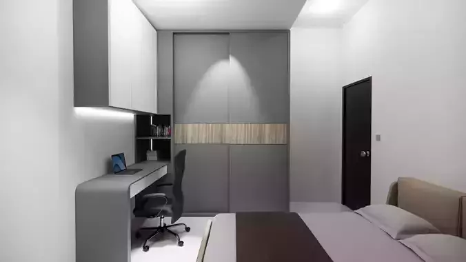 Wardrobe Combined with Study Desk and Bookshelf 2