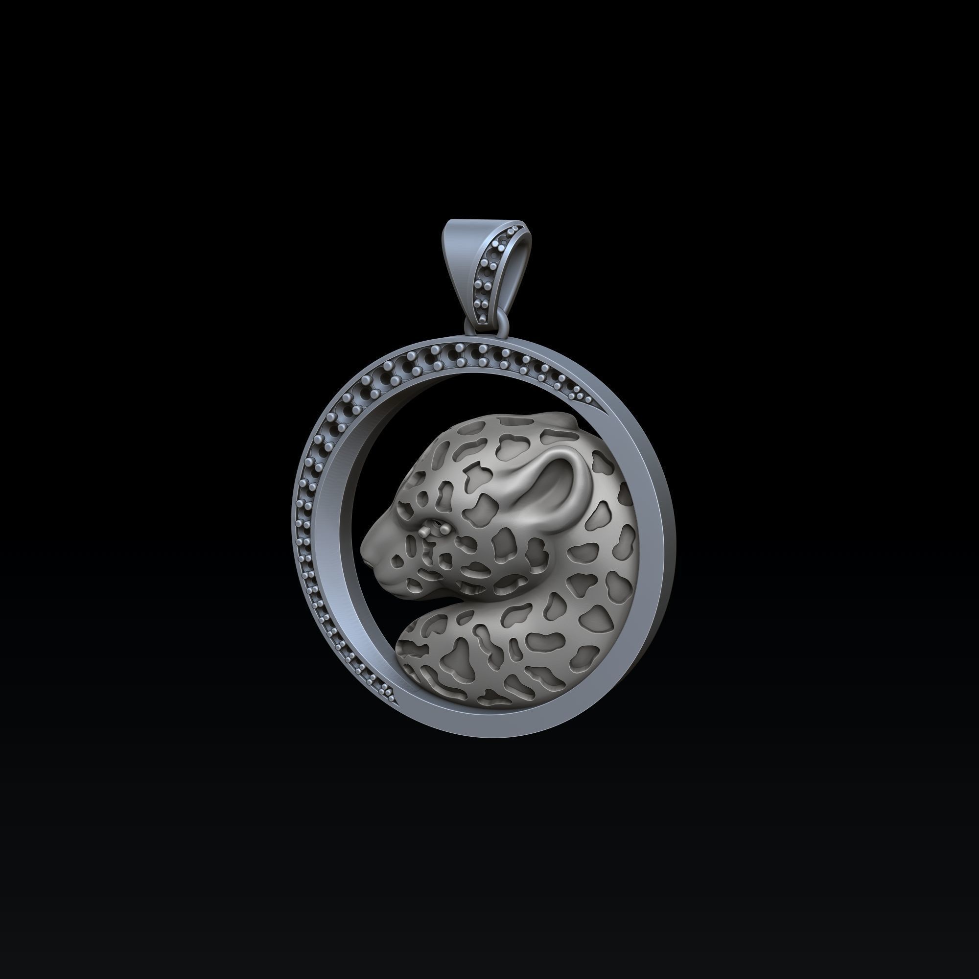 Panthere Pendant With Gems And Enamel 3D print model_1