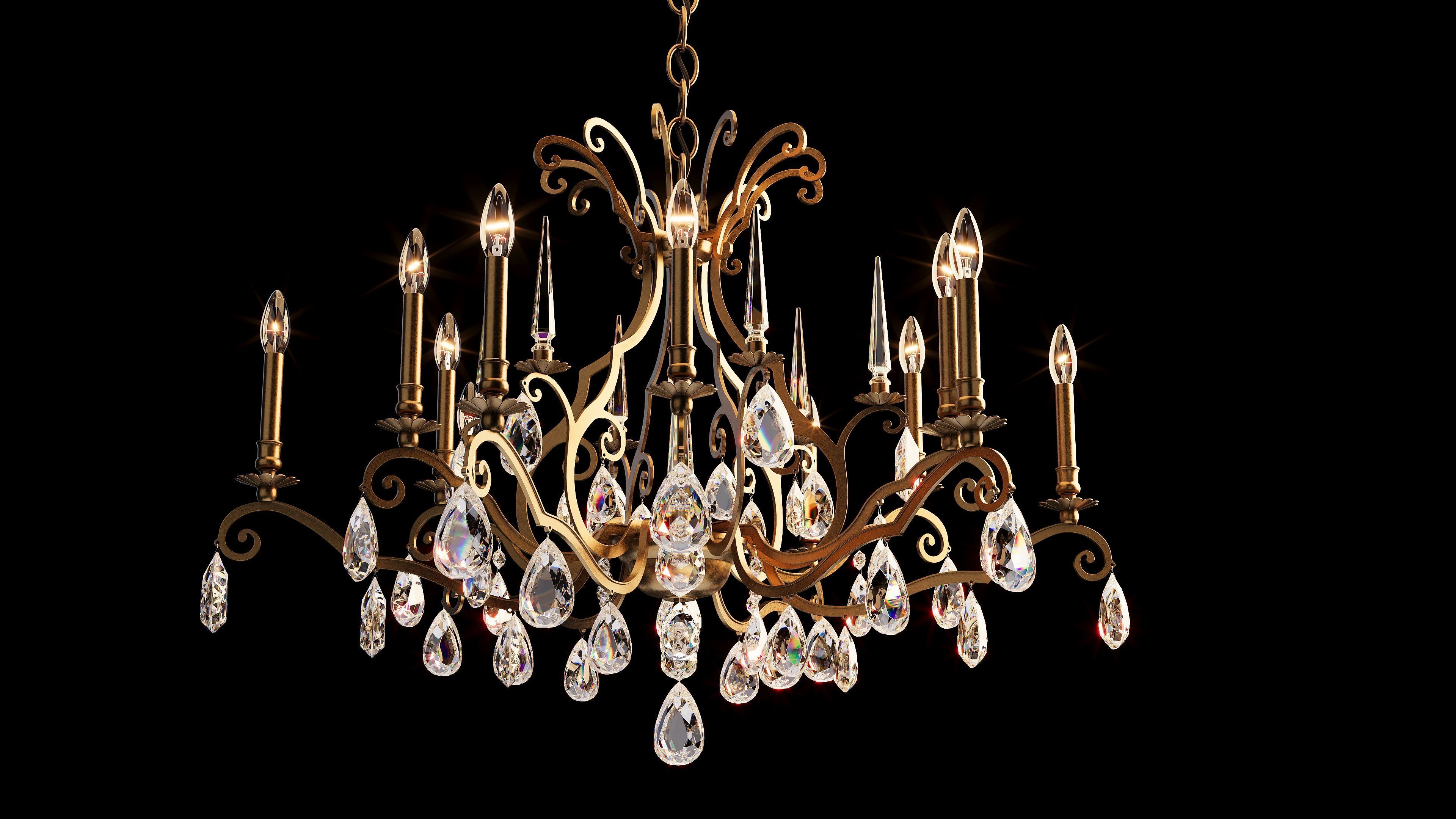 Italian-American Fine Dining Vintage Interior Restaurant Set 3D model_7