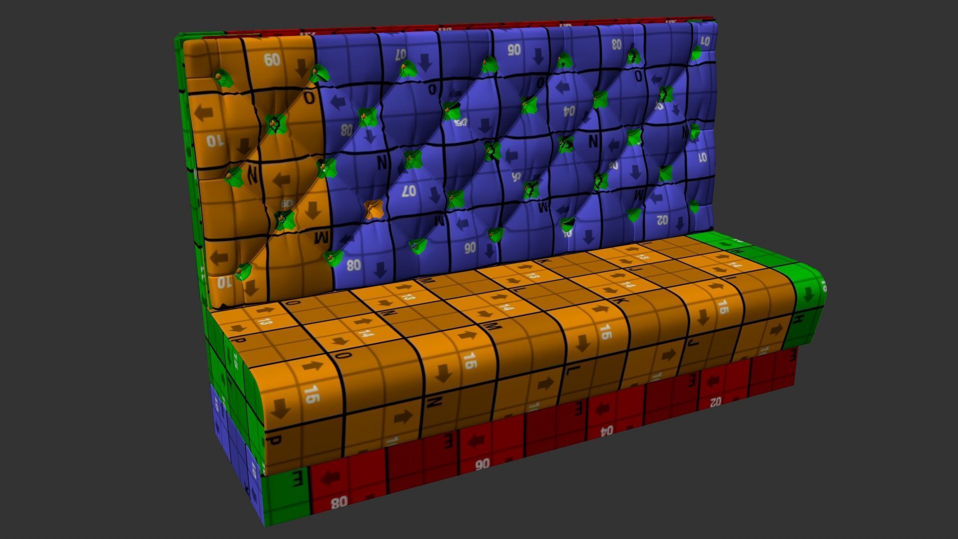 Italian-American Fine Dining Vintage Interior Restaurant Set 3D model_12